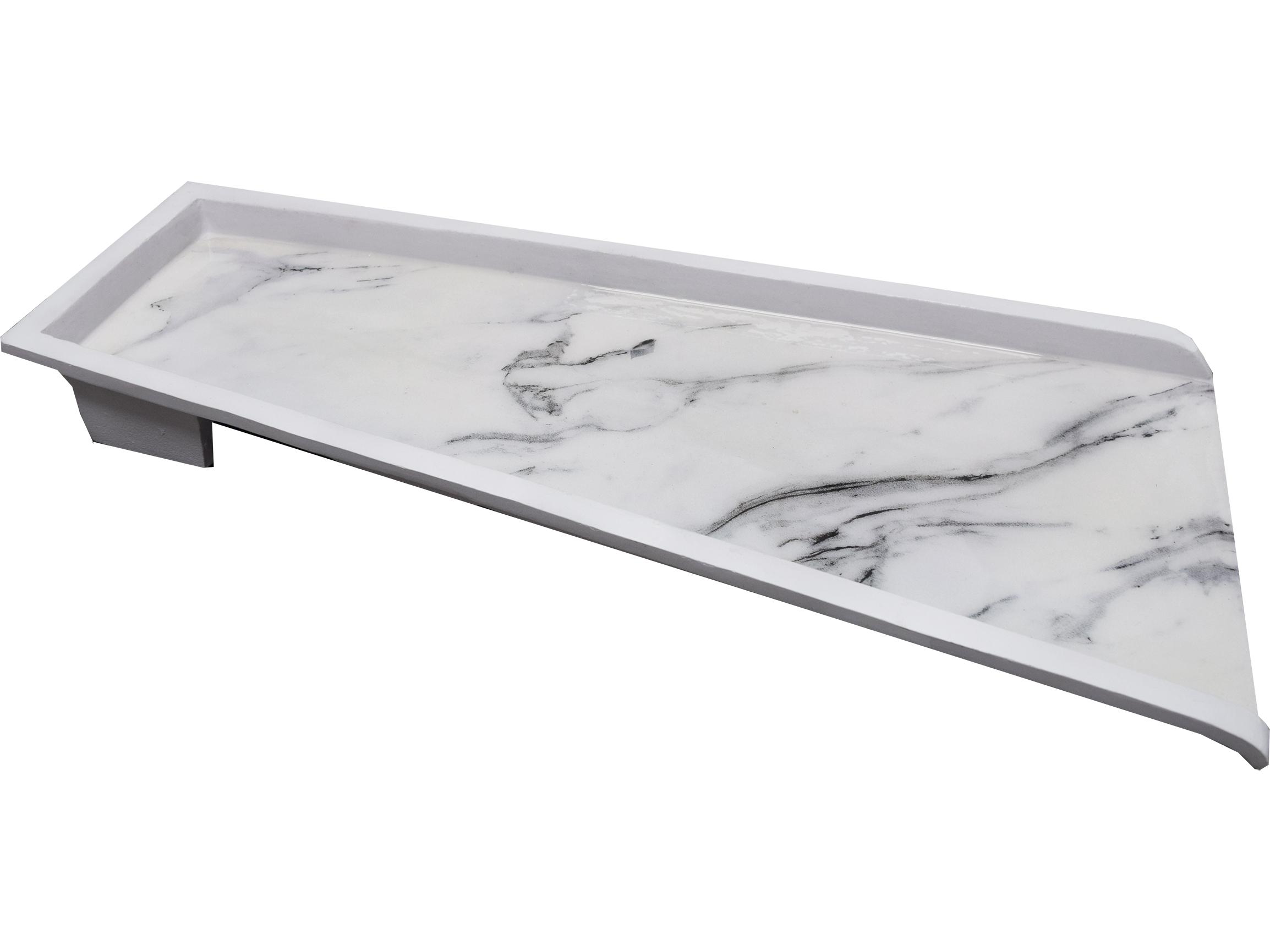 Oakland Living White Faux Marble Cast Aluminum Downspout Gutter 24'' Splash Block