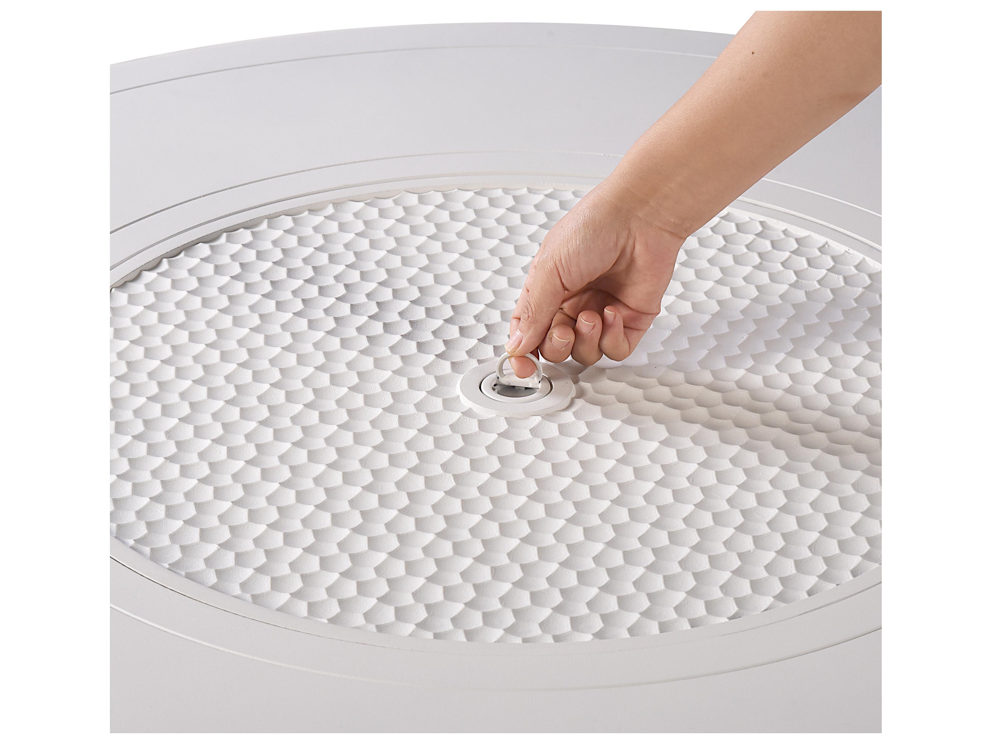 Oakland Living Round Aluminum Propane Outdoor Patio Fire Pit Table with Glass Beads