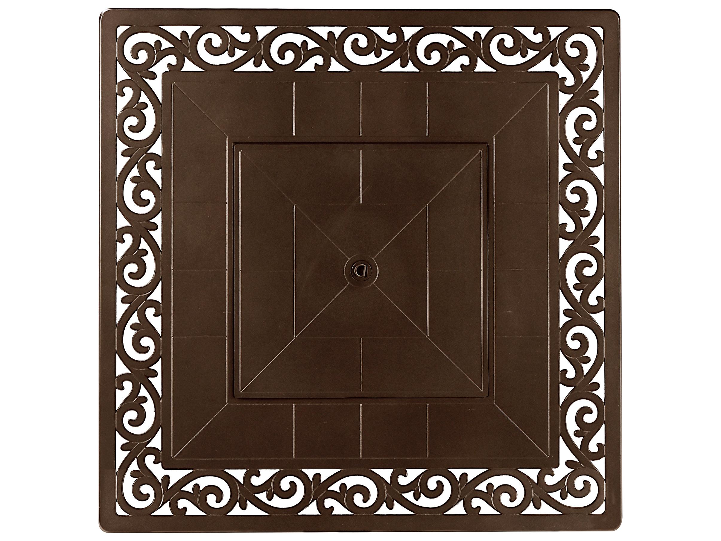 Oakland Living Square Aluminum Propane Outdoor Fire Pit Table with Glass Beads