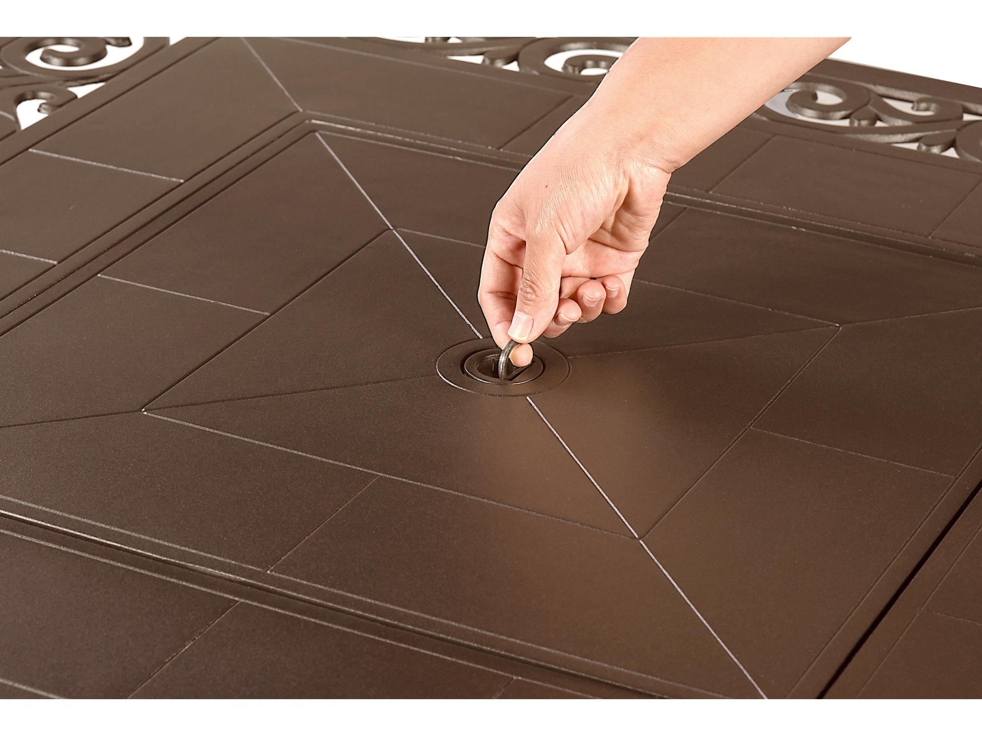 Oakland Living Square Aluminum Propane Outdoor Fire Pit Table with Glass Beads