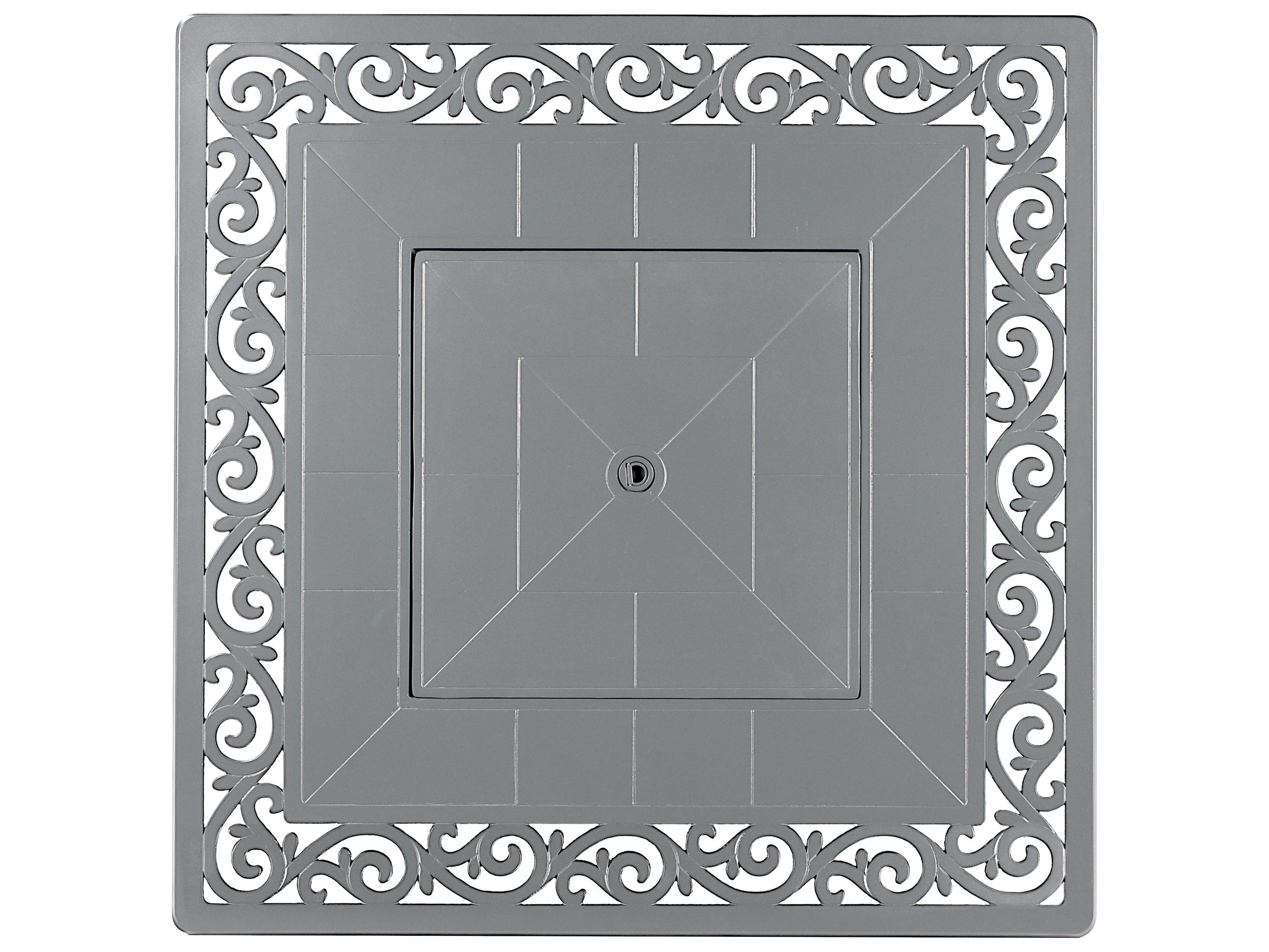 Oakland Living Square Aluminum Propane Outdoor Patio Fire Pit Table with Glass Beads