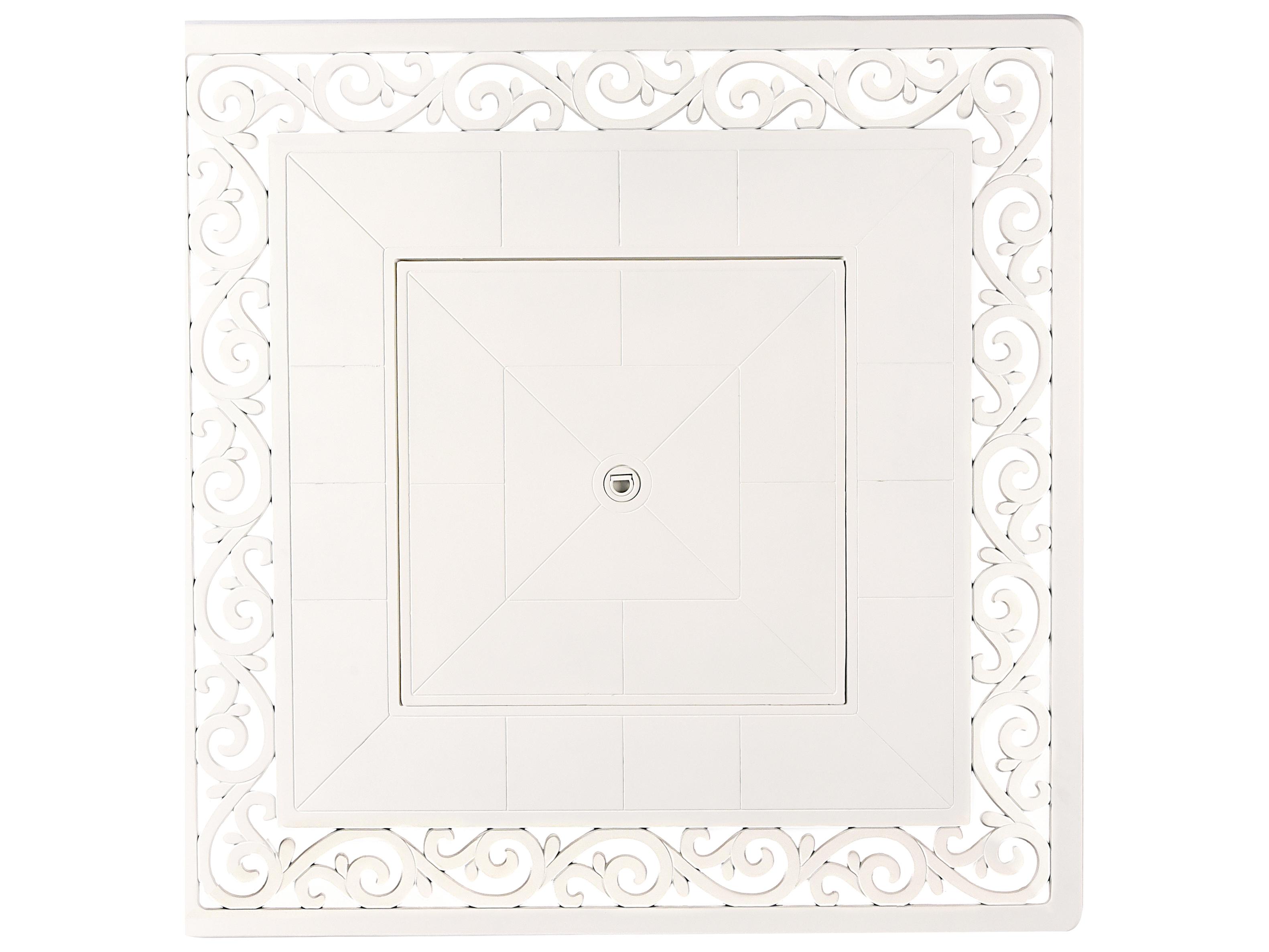 Oakland Living Square Aluminum Propane Patio Fire Pit Table with Glass Beads