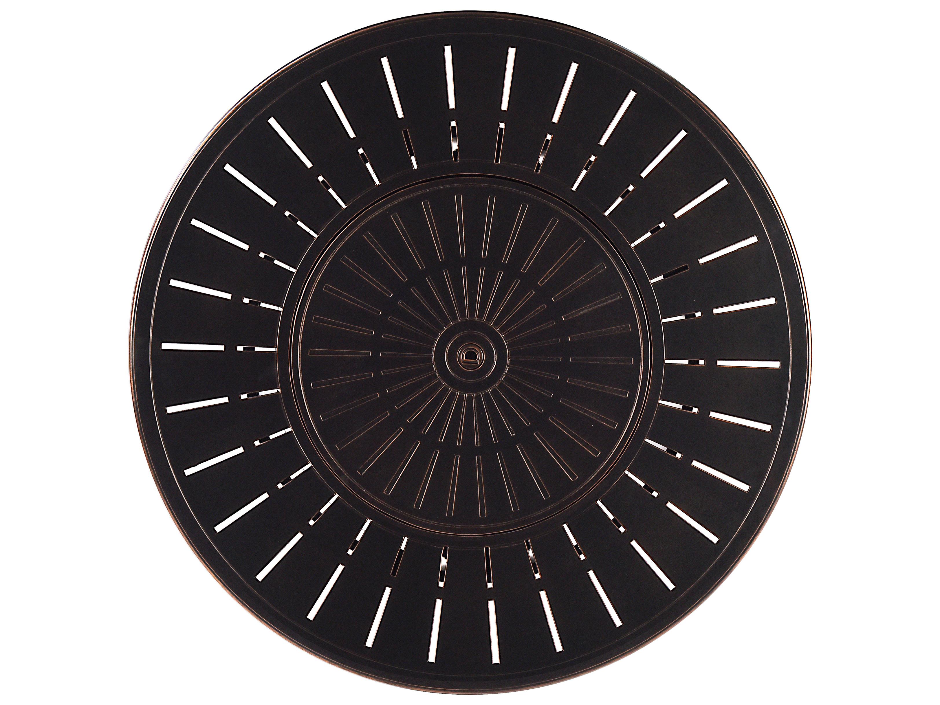 Oakland Living Aluminum Round Propane Outdoor Fire Pit Table with Fire Beads