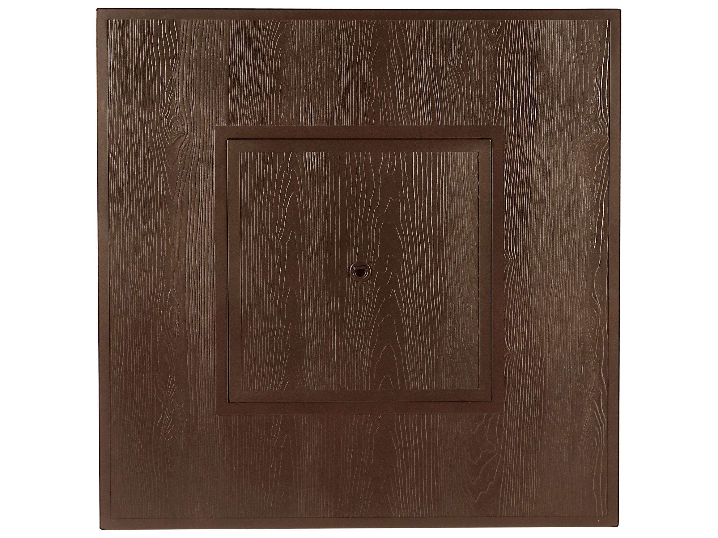 Oakland Living Square Aluminum Propane Patio Fire Pit Table with Glass Beads