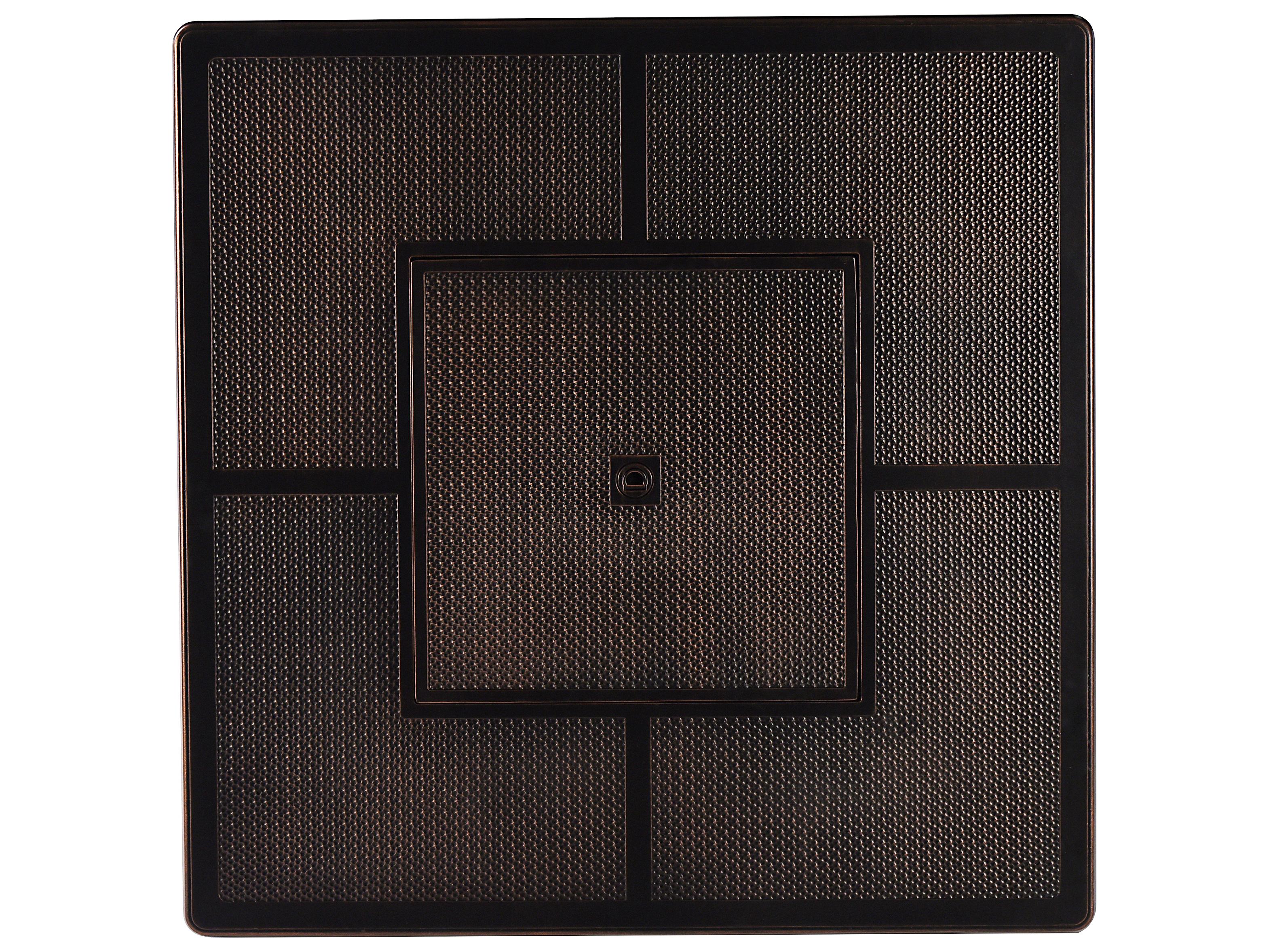 Oakland Living Aluminum Square Propane Patio Fire Pit Table with Fire Beads