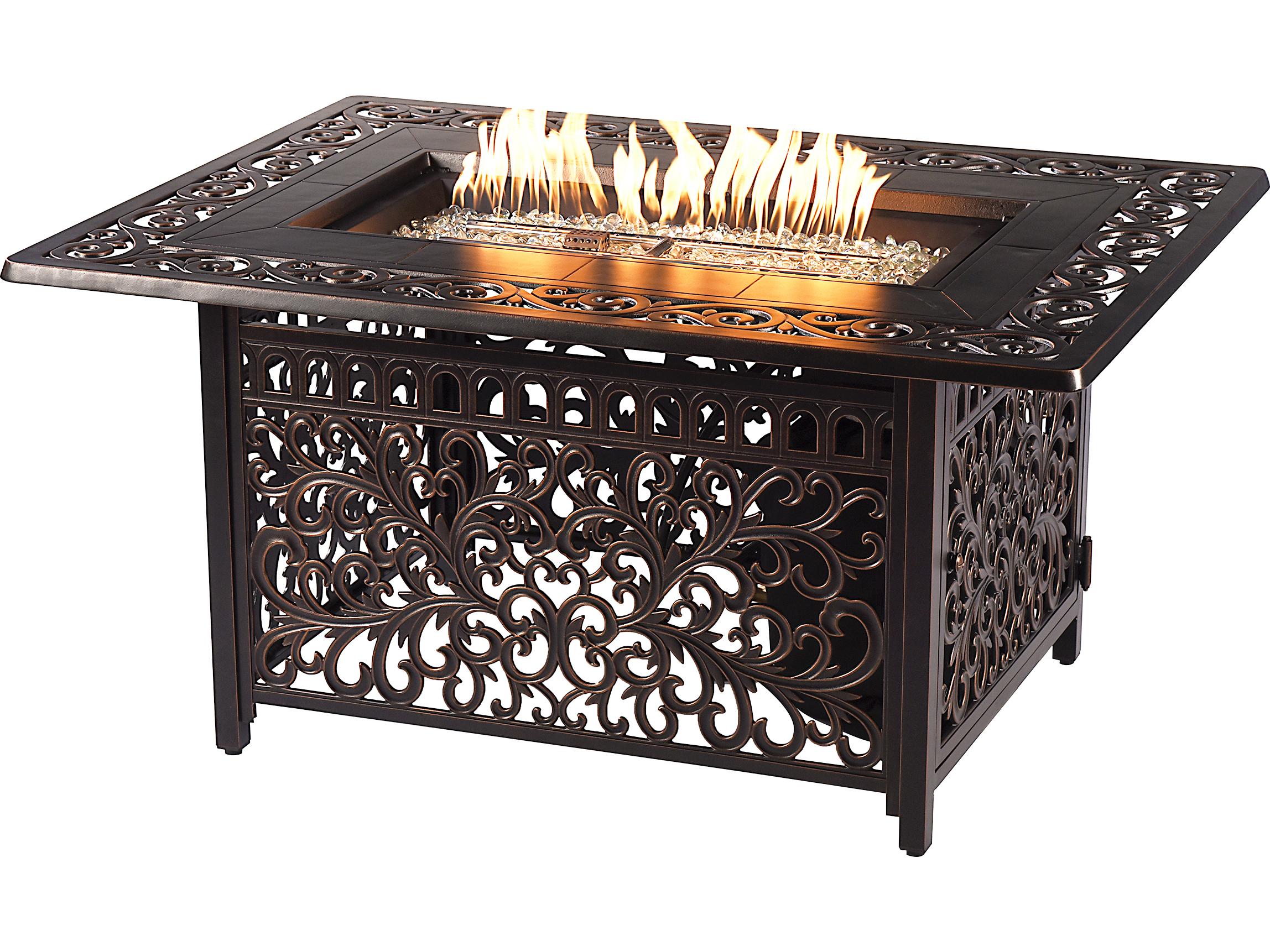 Oakland Living Aluminum 48'' Rectangular Fire Pit Table Set