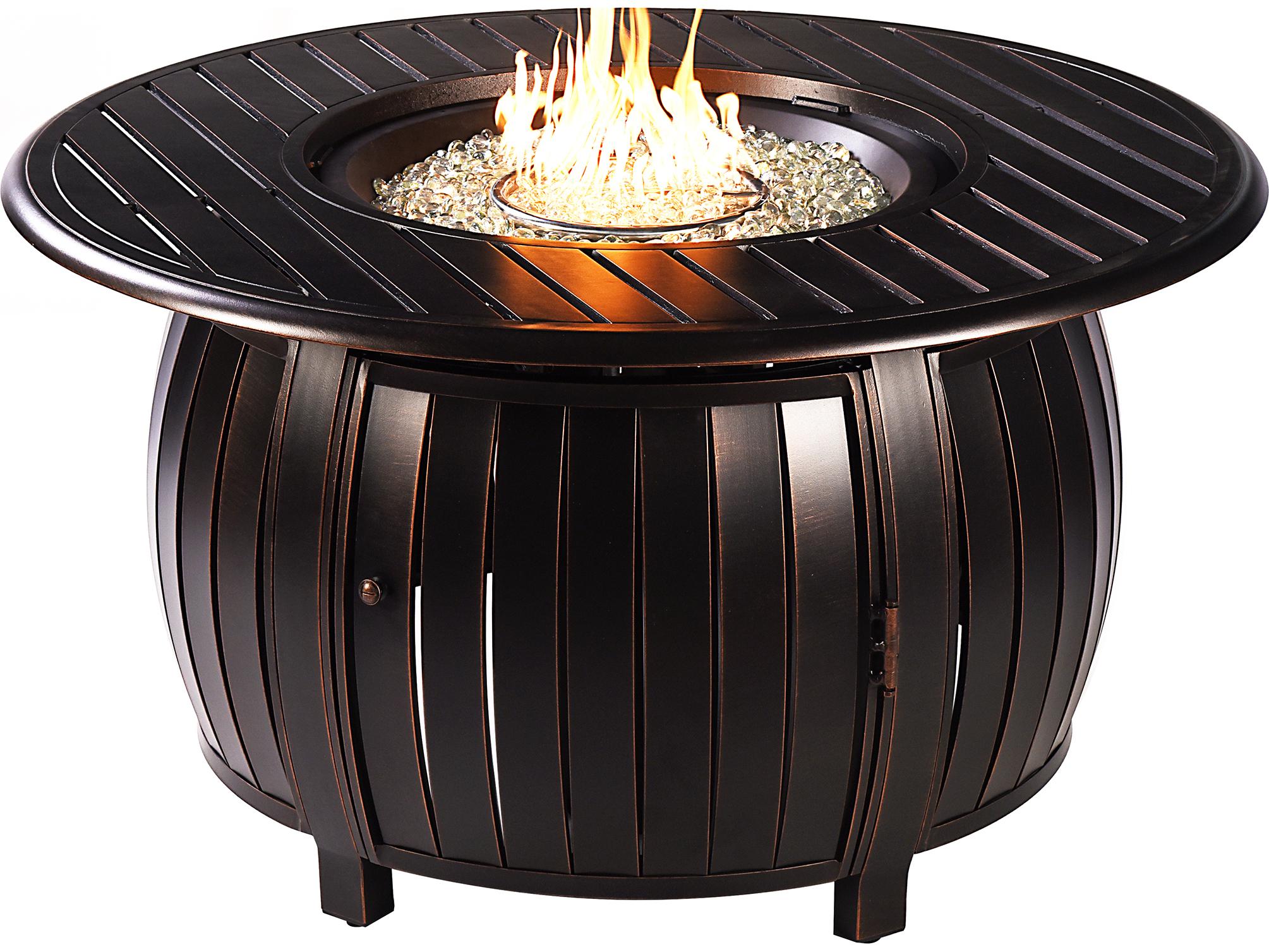 Oakland Living Aluminum 44'' Round Fire Pit Table Set