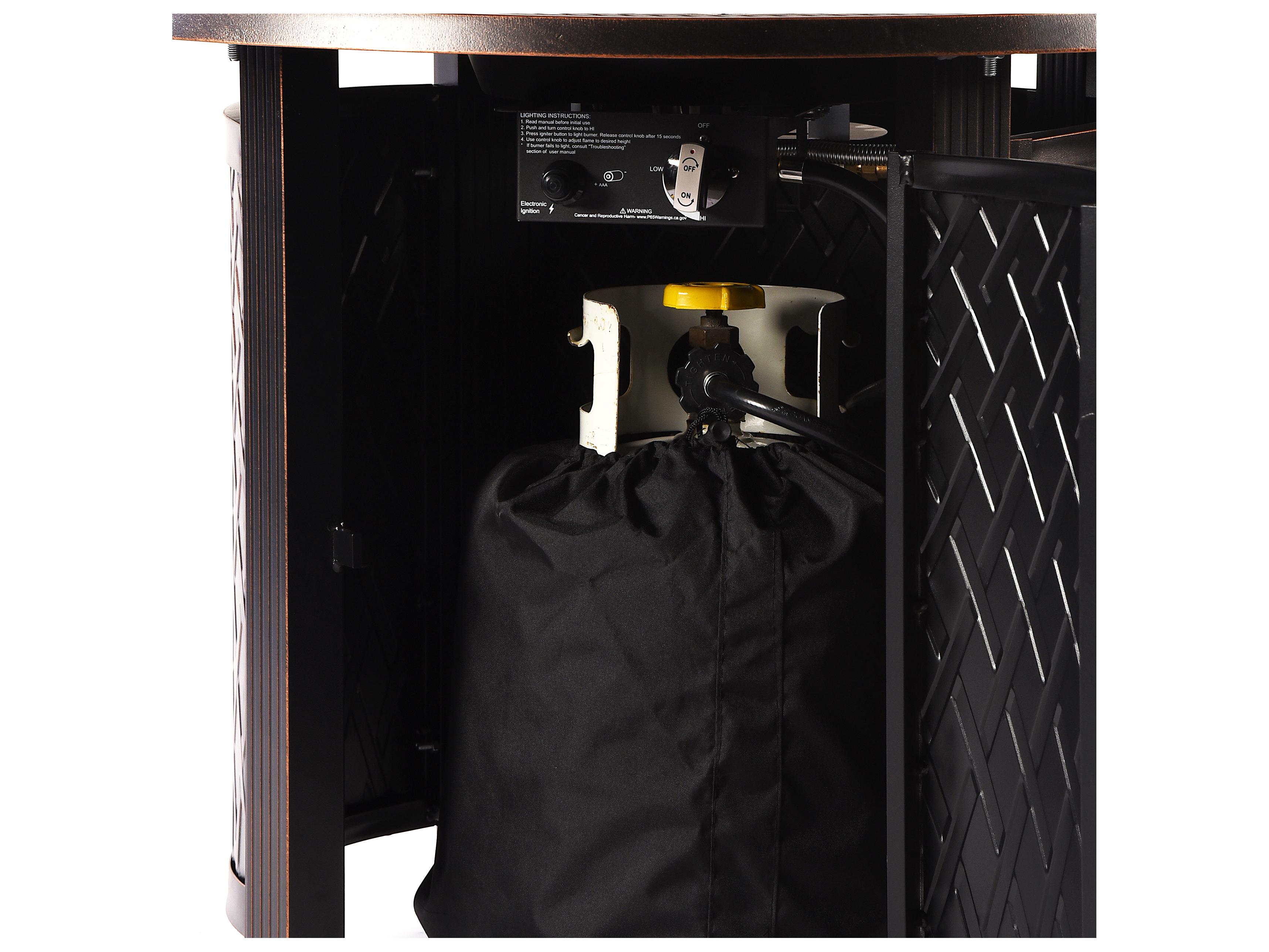 Oakland Living Aluminum 34'' Round Fire Pit Table Set