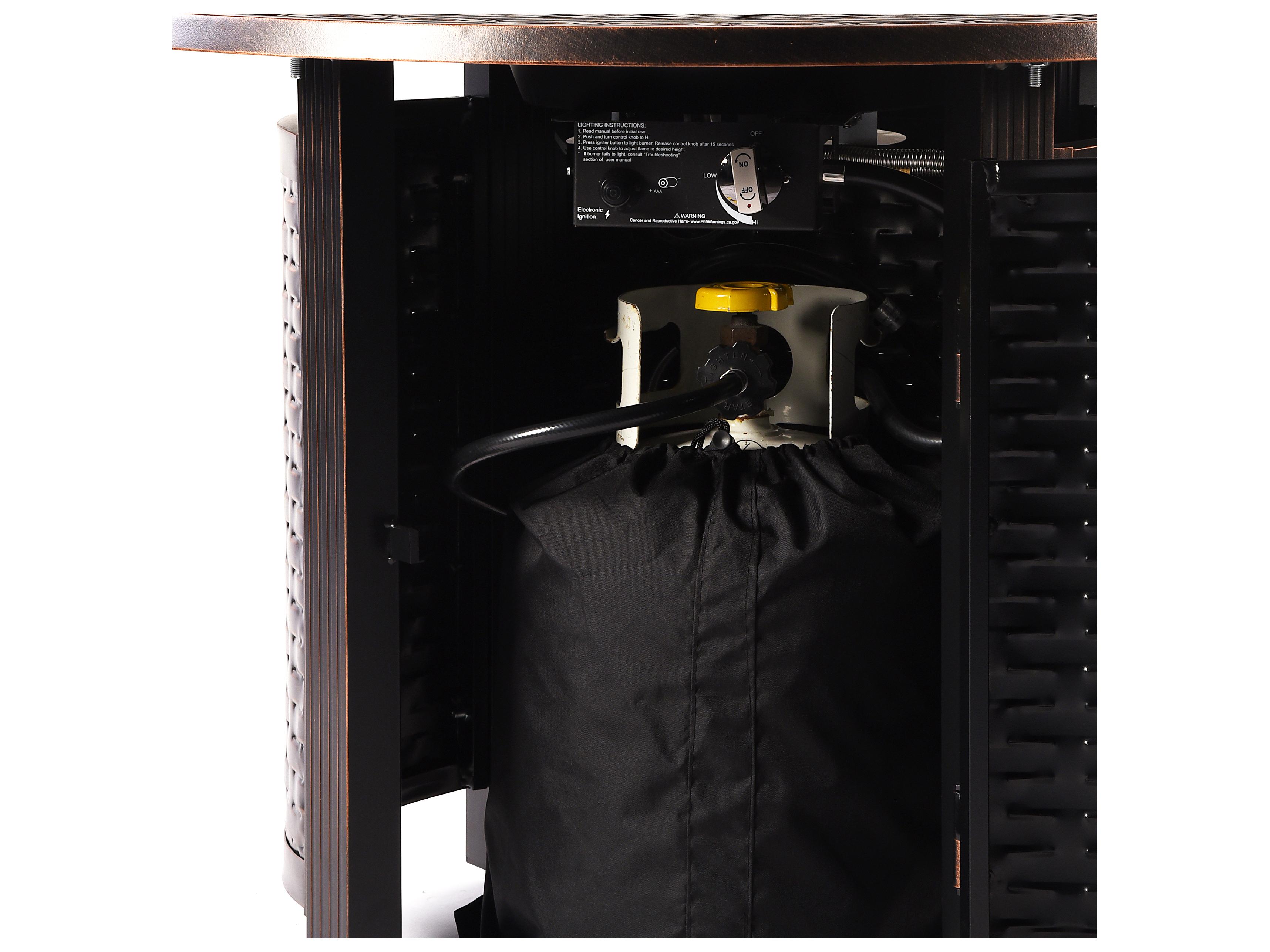 Oakland Living Aluminum 34'' Round Fire Pit Table Set