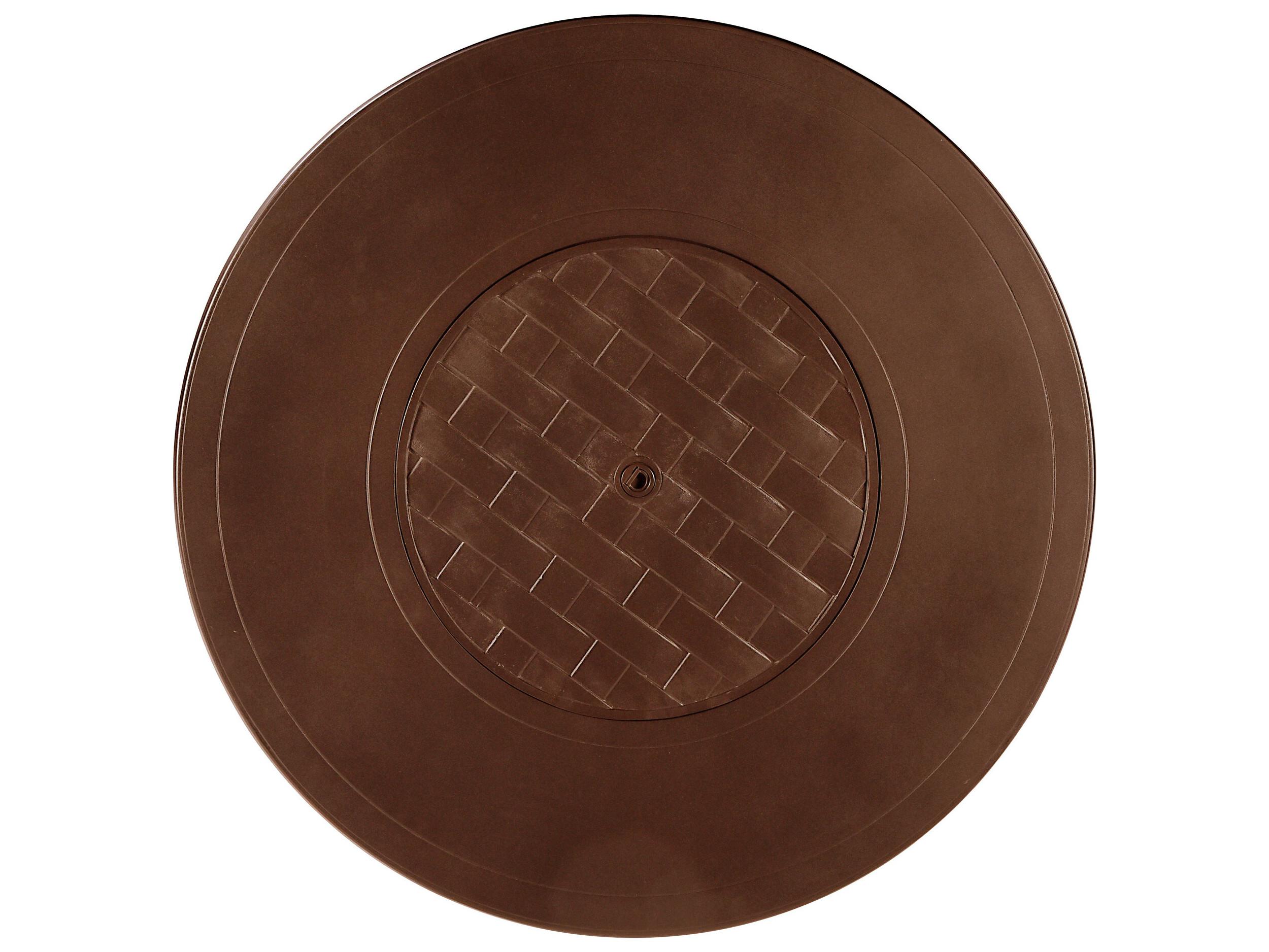 Oakland Living Round Aluminum Propane Outdoor Patio Fire Pit Table with Glass Beads