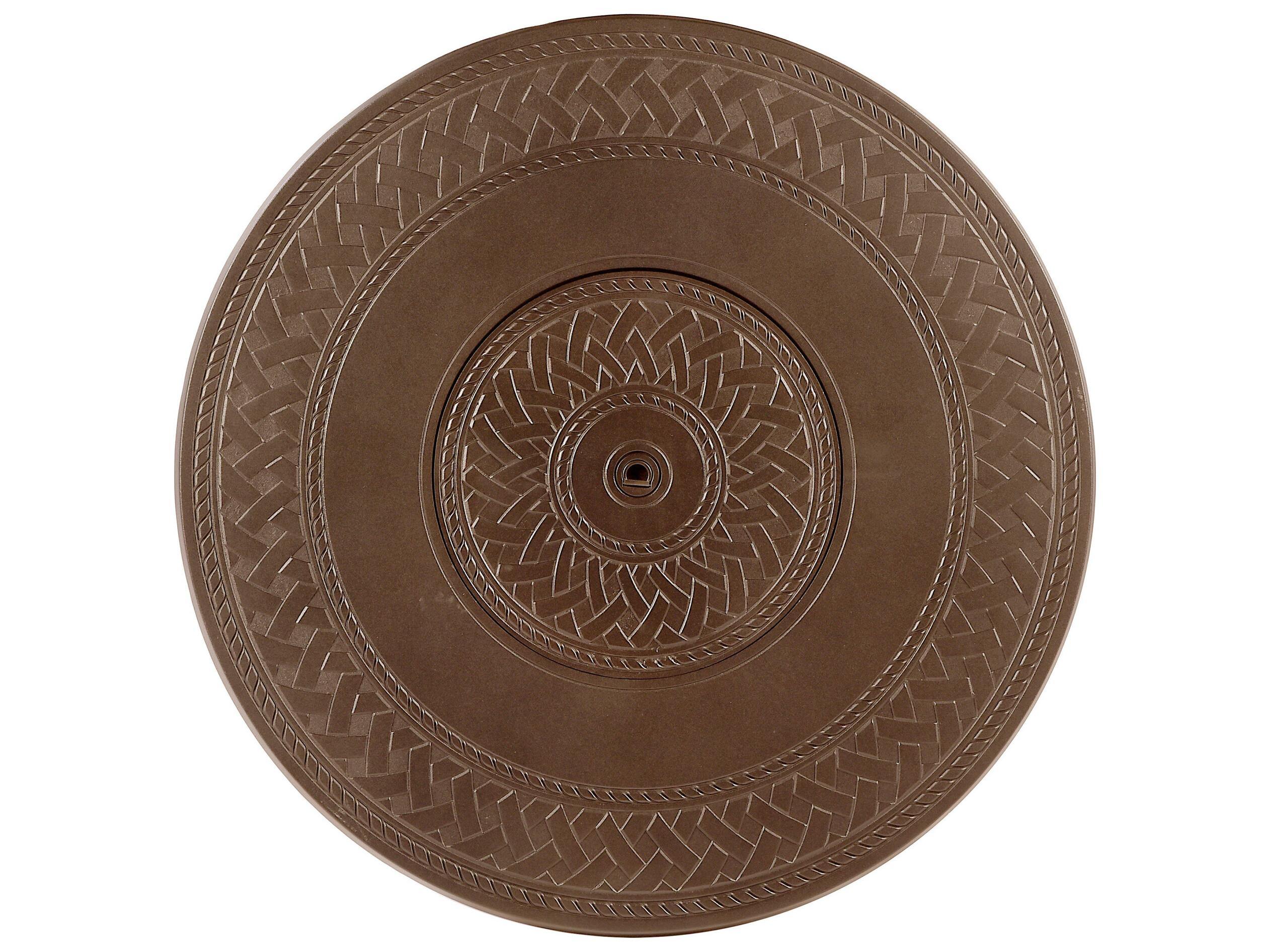 Oakland Living Round Aluminum Propane Patio Fire Pit Table with Glass Beads