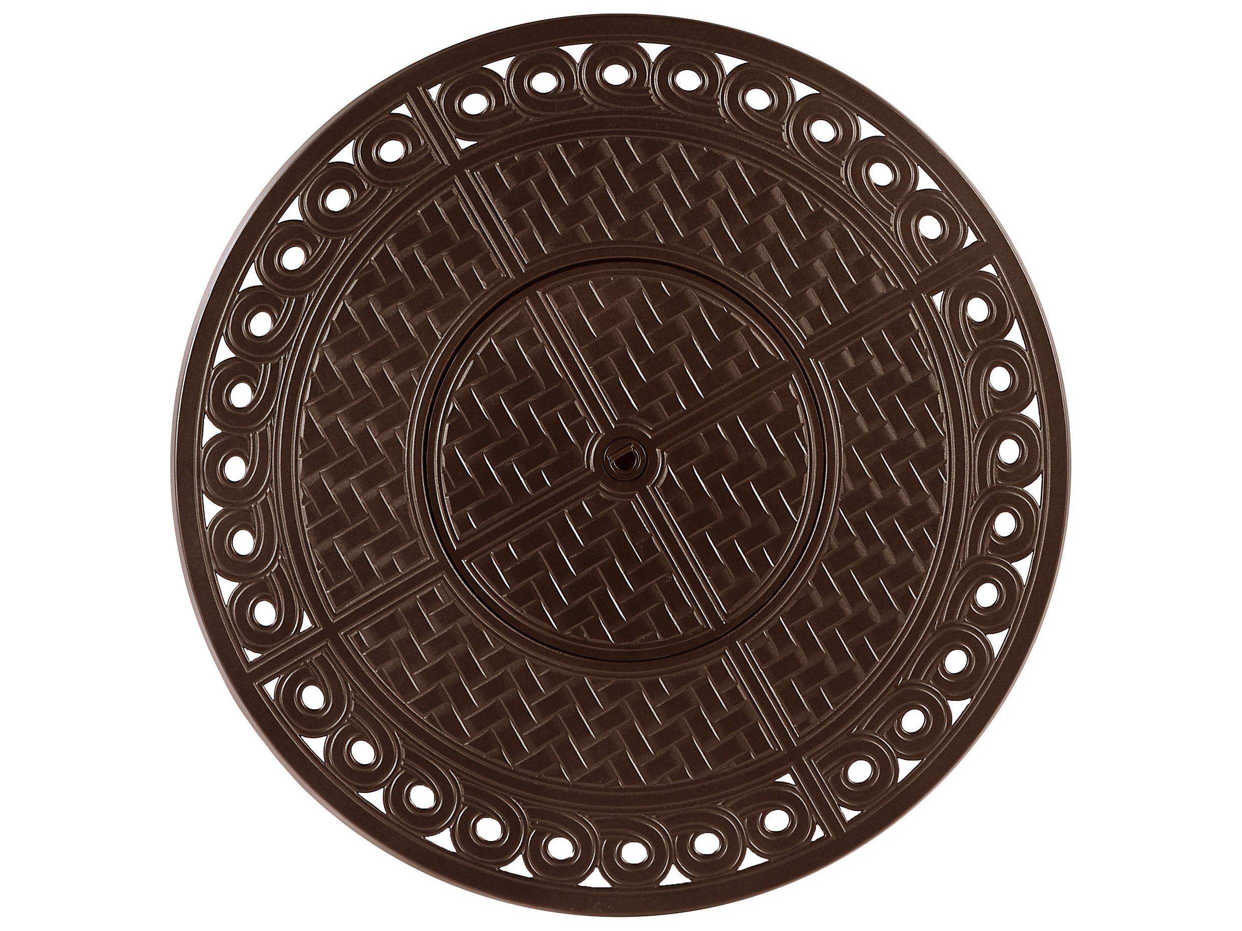 Oakland Living Round Aluminum Propane Outdoor Fire Pit Table with Glass Beads