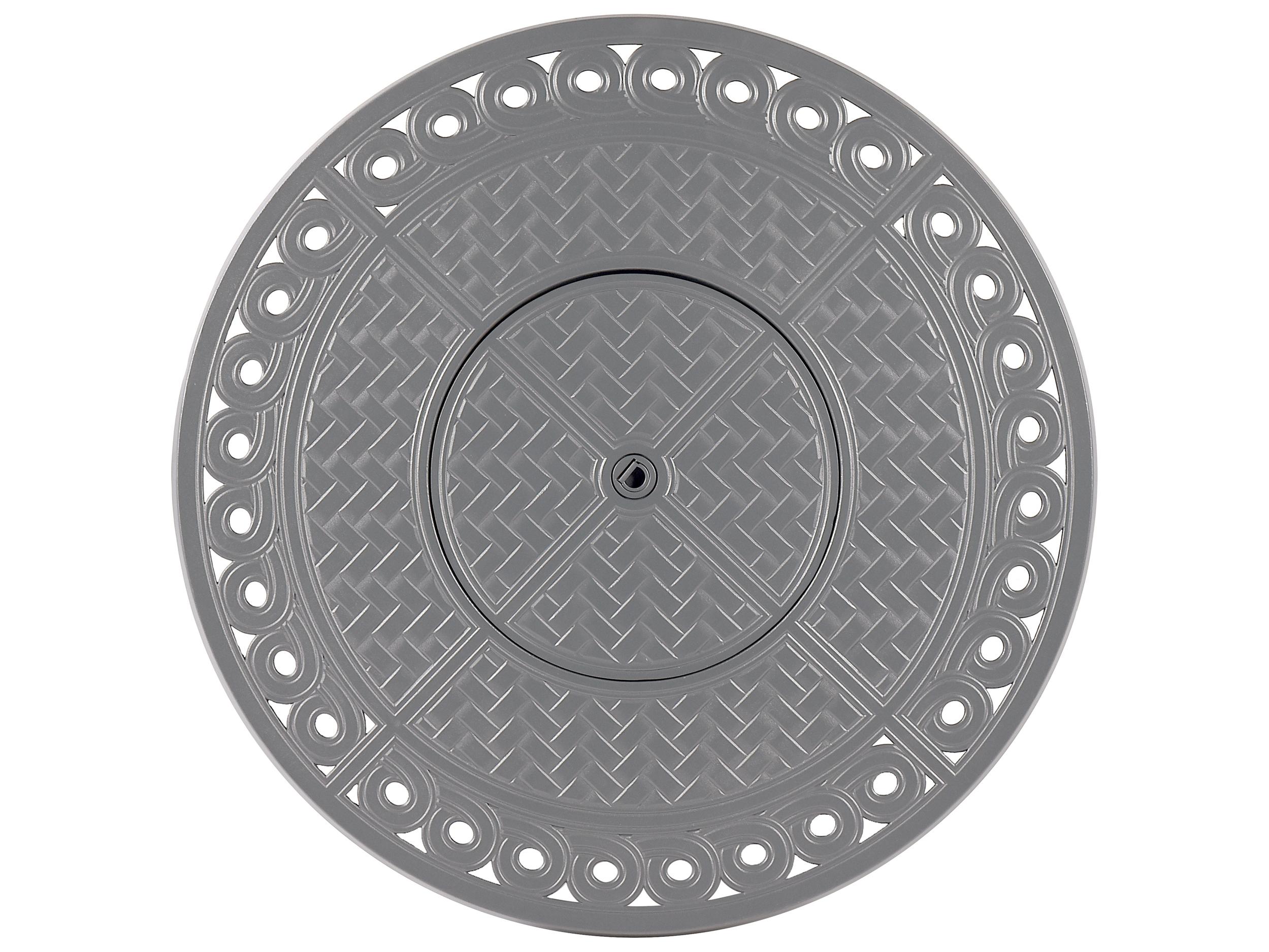 Oakland Living Round Aluminum Propane Outdoor Patio Fire Pit Table with Glass Beads