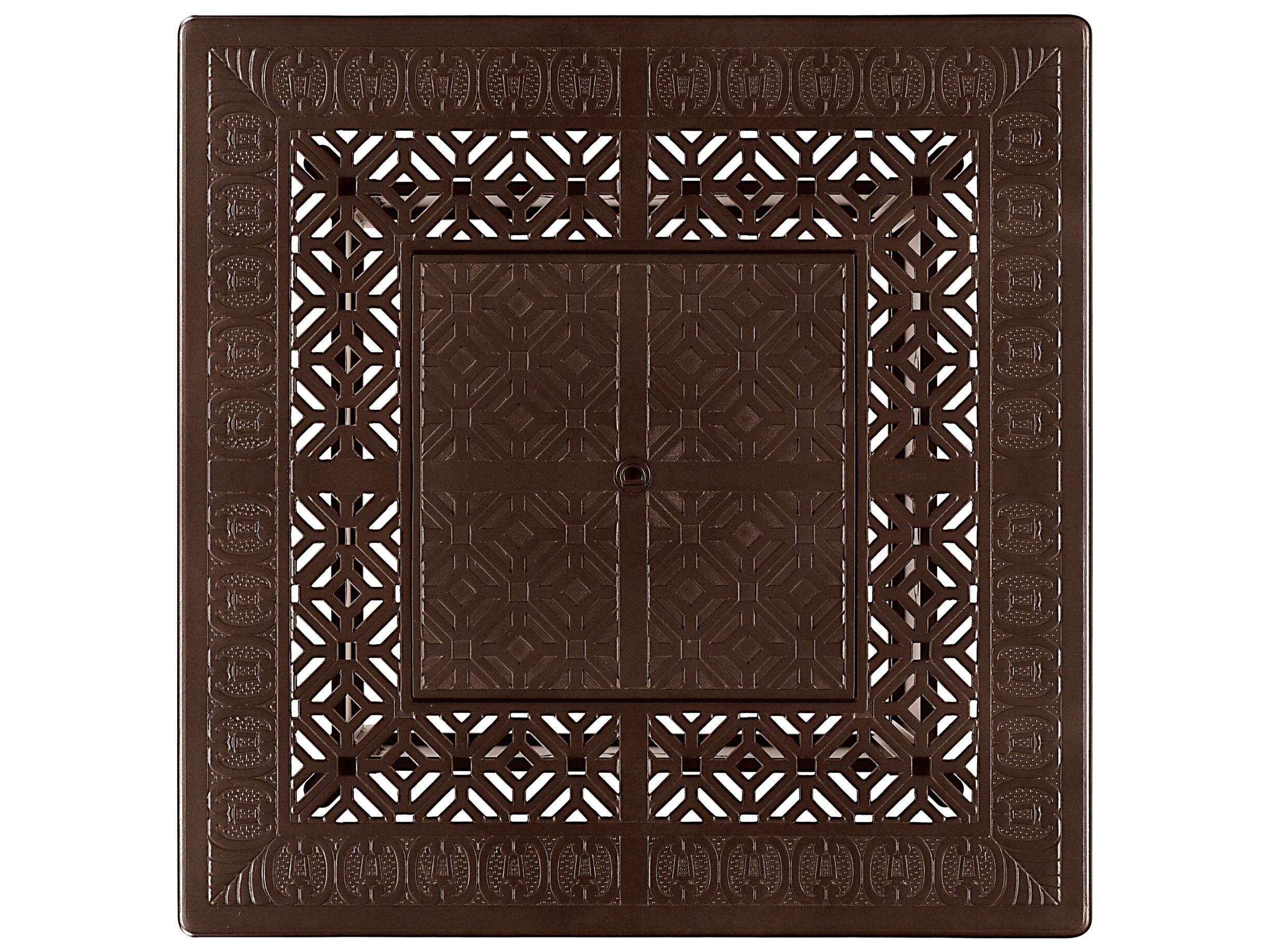 Oakland Living Square Aluminum Propane Outdoor Patio Fire Pit Table with Glass Beads