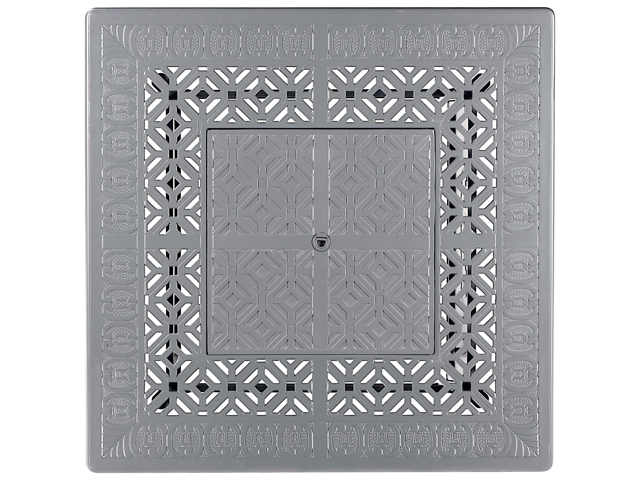 Oakland Living Square Aluminum Propane Patio Fire Pit Table with Glass Beads