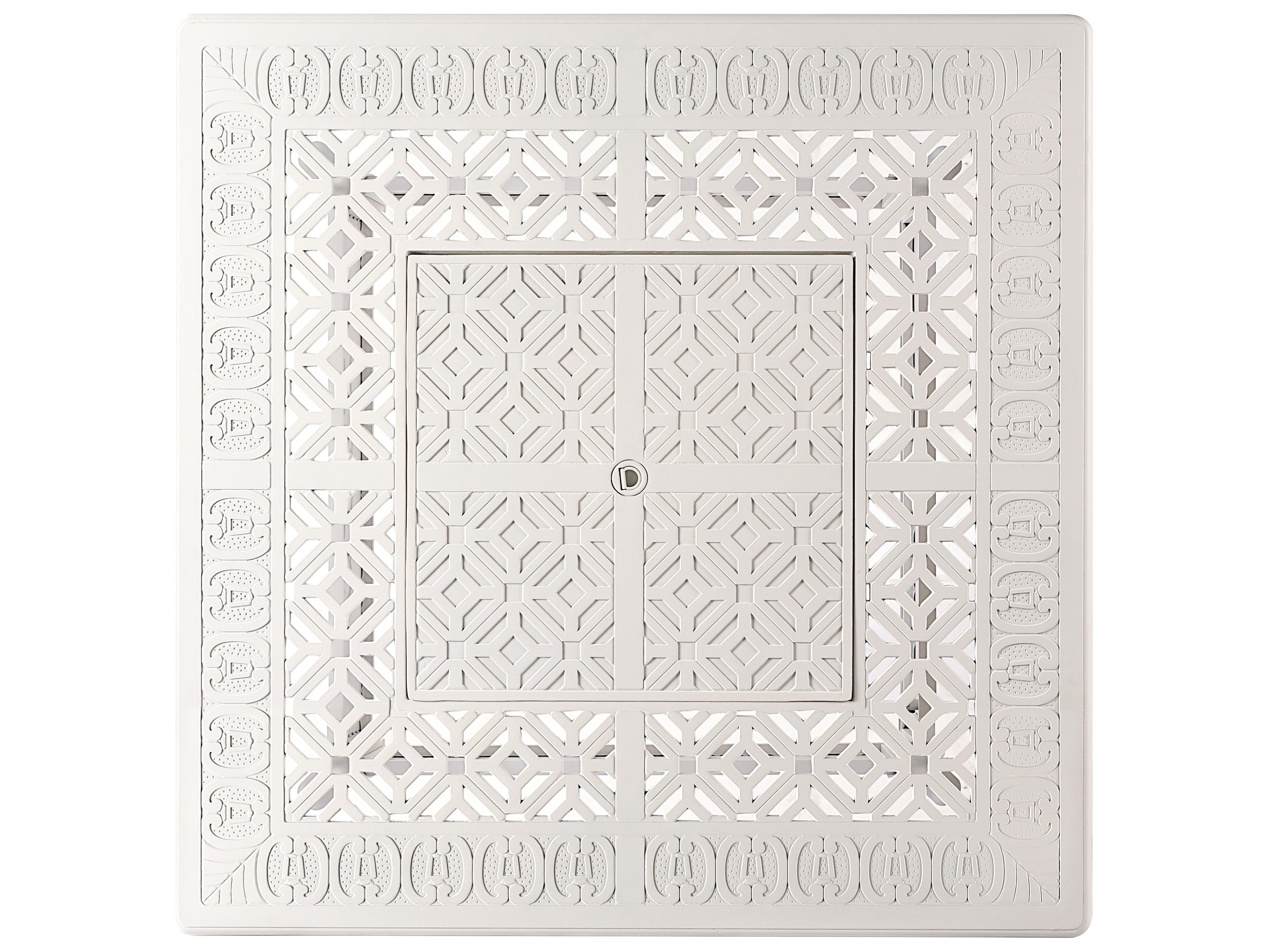 Oakland Living Square Aluminum Propane Outdoor Fire Pit Table with Glass Beads