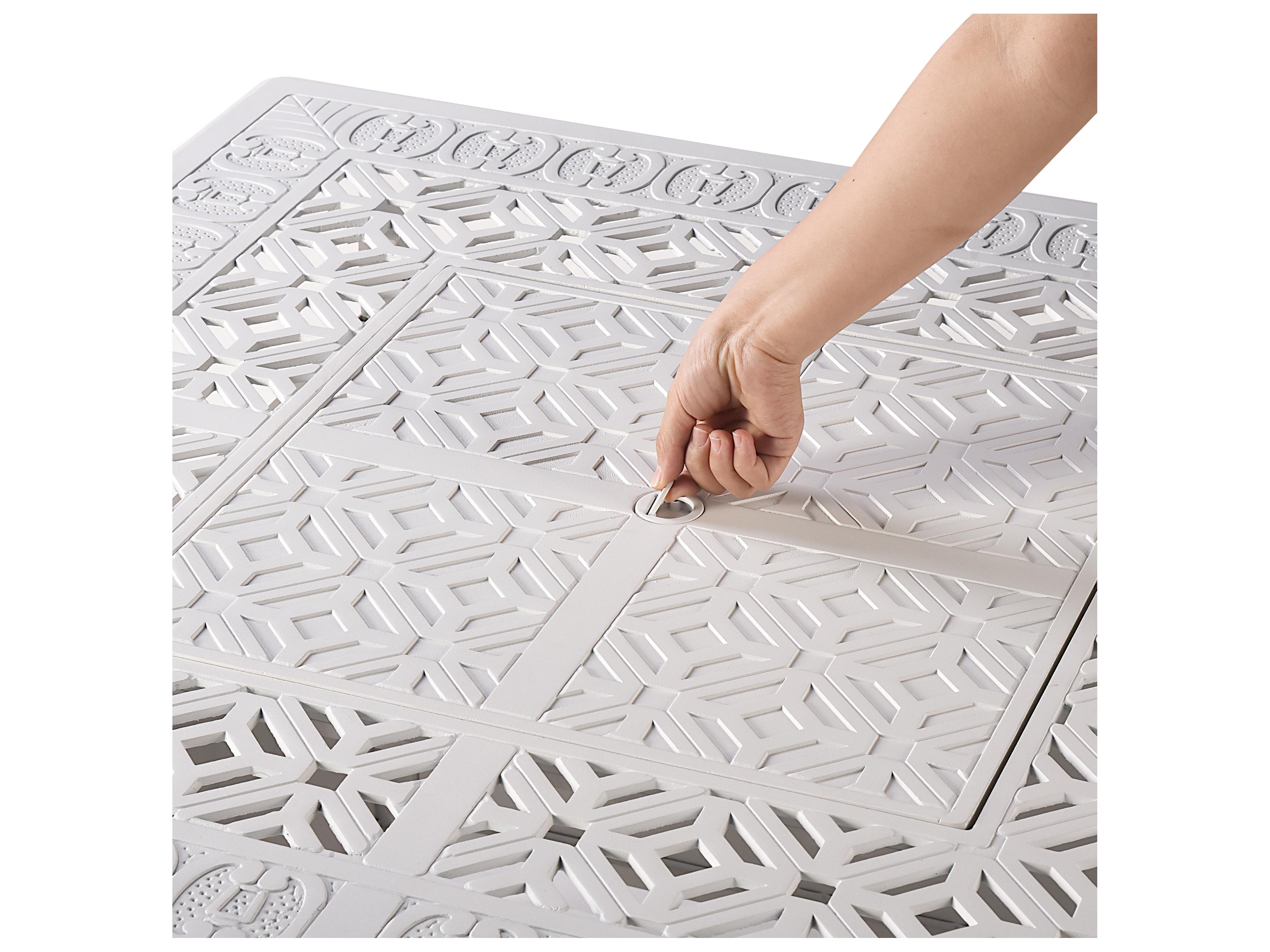 Oakland Living Square Aluminum Propane Outdoor Fire Pit Table with Glass Beads