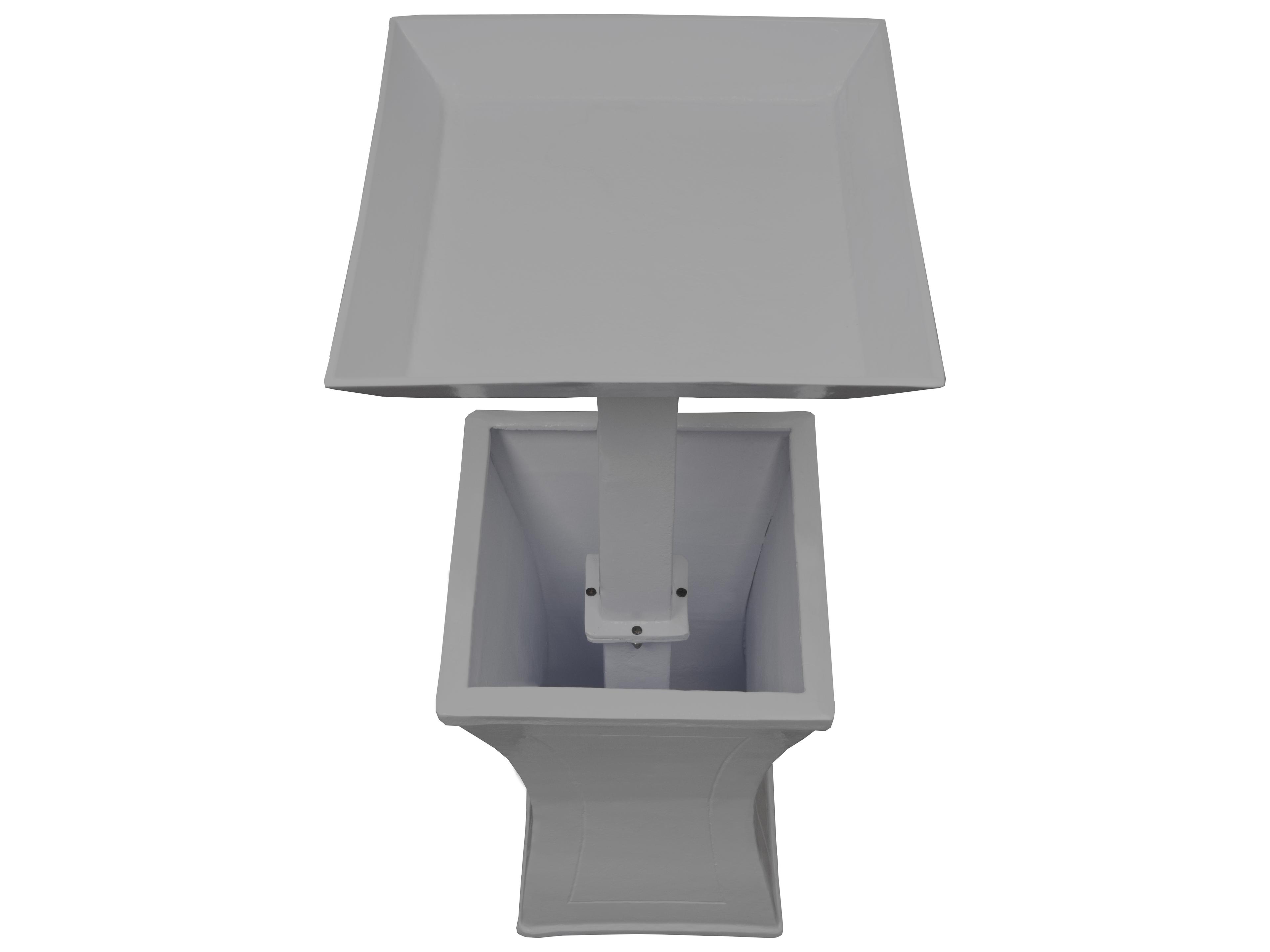 Oakland Living Modern Square Cast Aluminum 40'' Grey Bird Bath and Planter Vase Combo