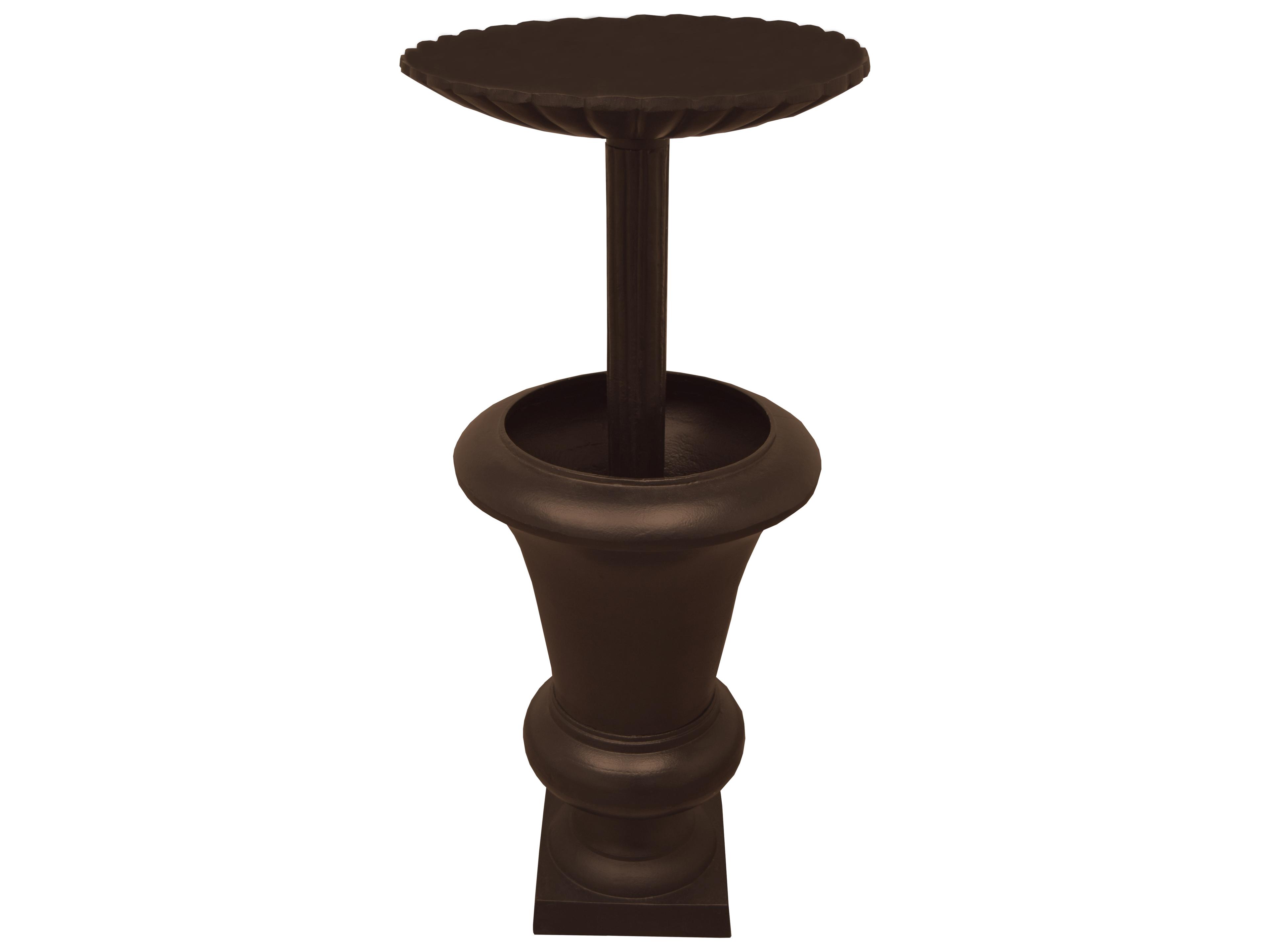 Oakland Living Ornate Round Cast Aluminum 40'' Brown Bird Bath and Planter Vase Combo