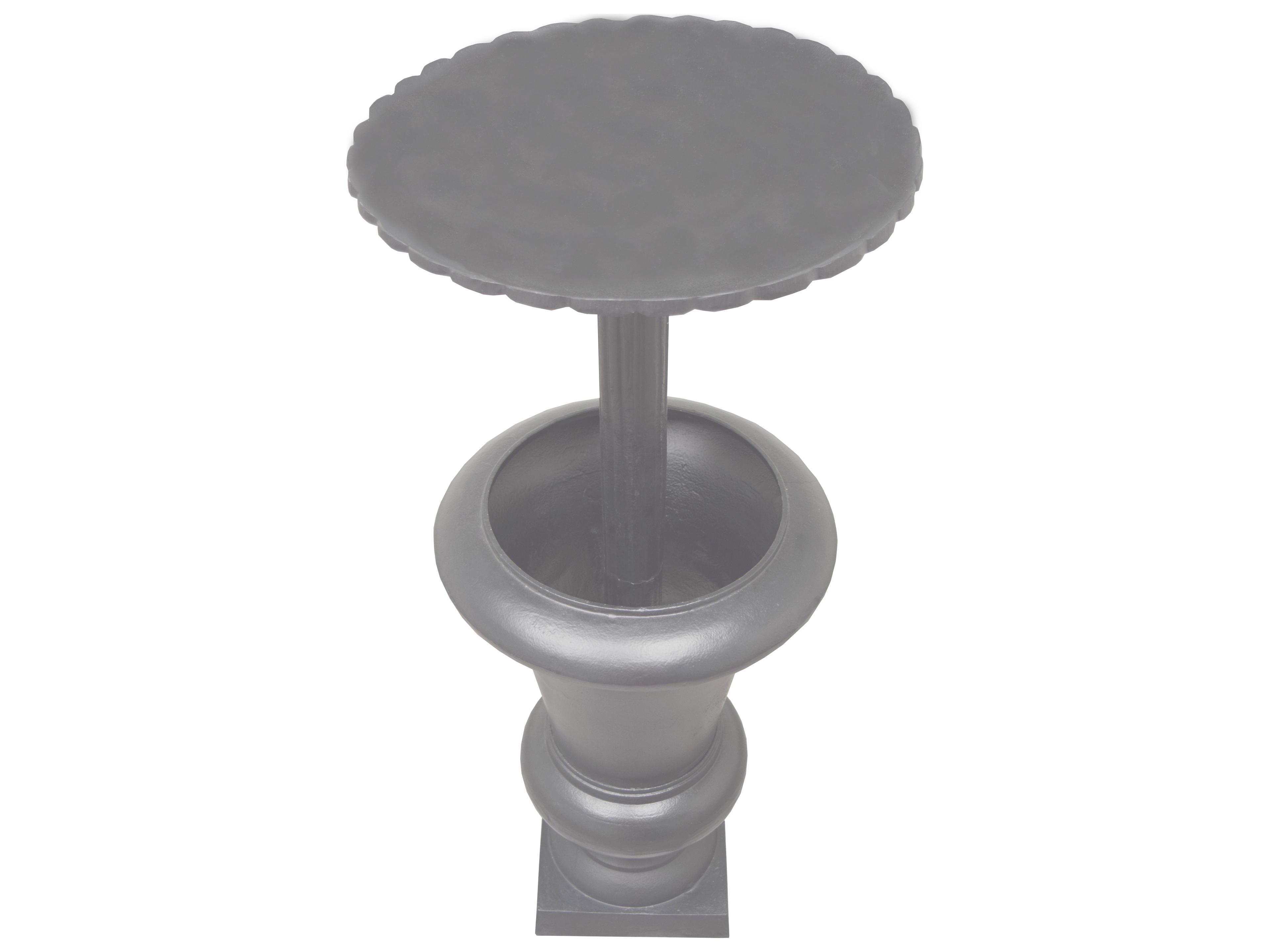 Oakland Living Ornate Round Cast Aluminum 40'' Grey Bird Bath and Planter Vase Combo