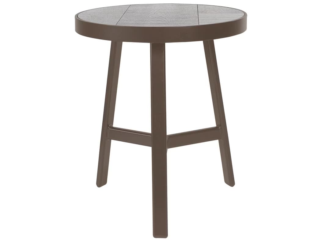 OW Lee Malin Aluminum Round End Table with Porcelain Top