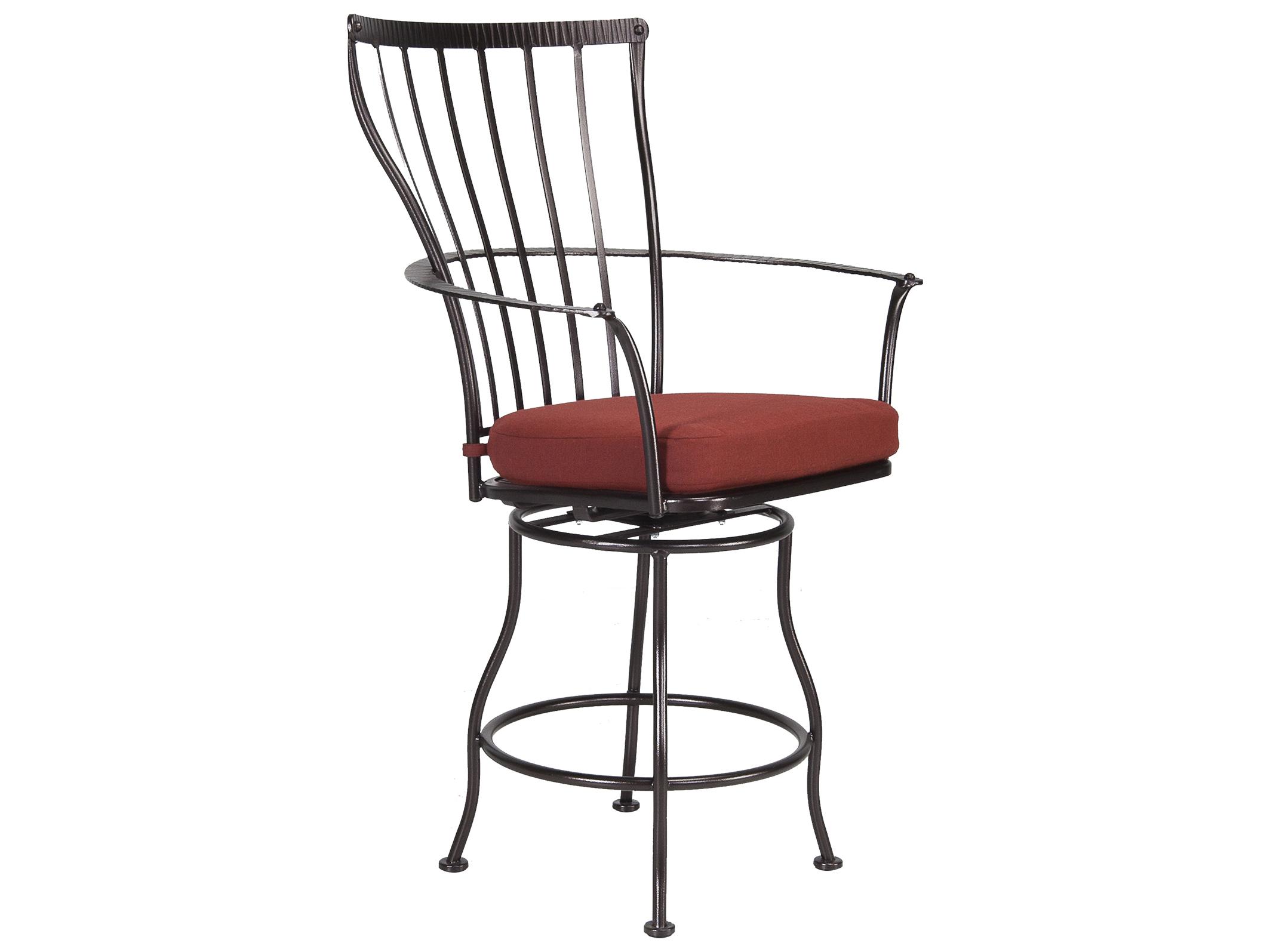 OW Lee Monterra Wrought Iron Swivel Counter Arm Stool