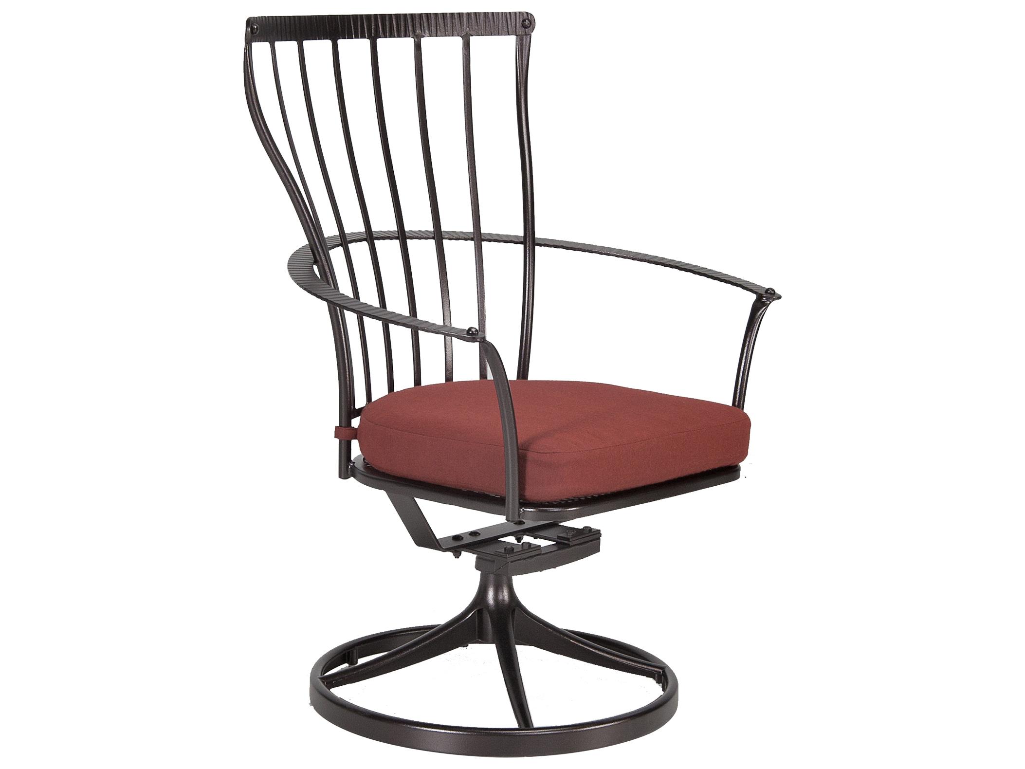 OW Lee Monterra Wrought Iron Swivel Rocker Outdoor Patio Dining Arm Chair