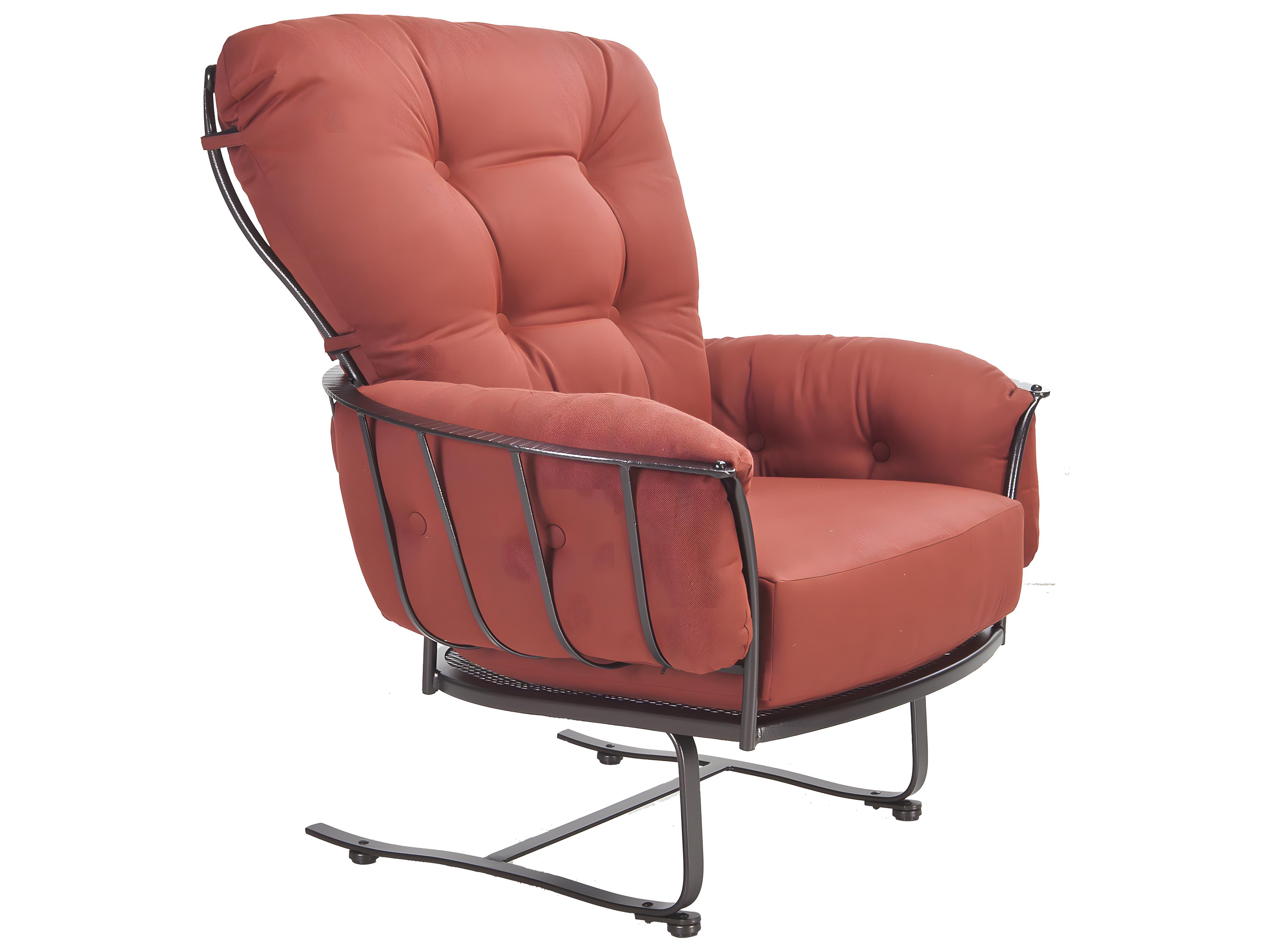 OW Lee Monterra Wrought Iron Spring Base Outdoor Club Chair