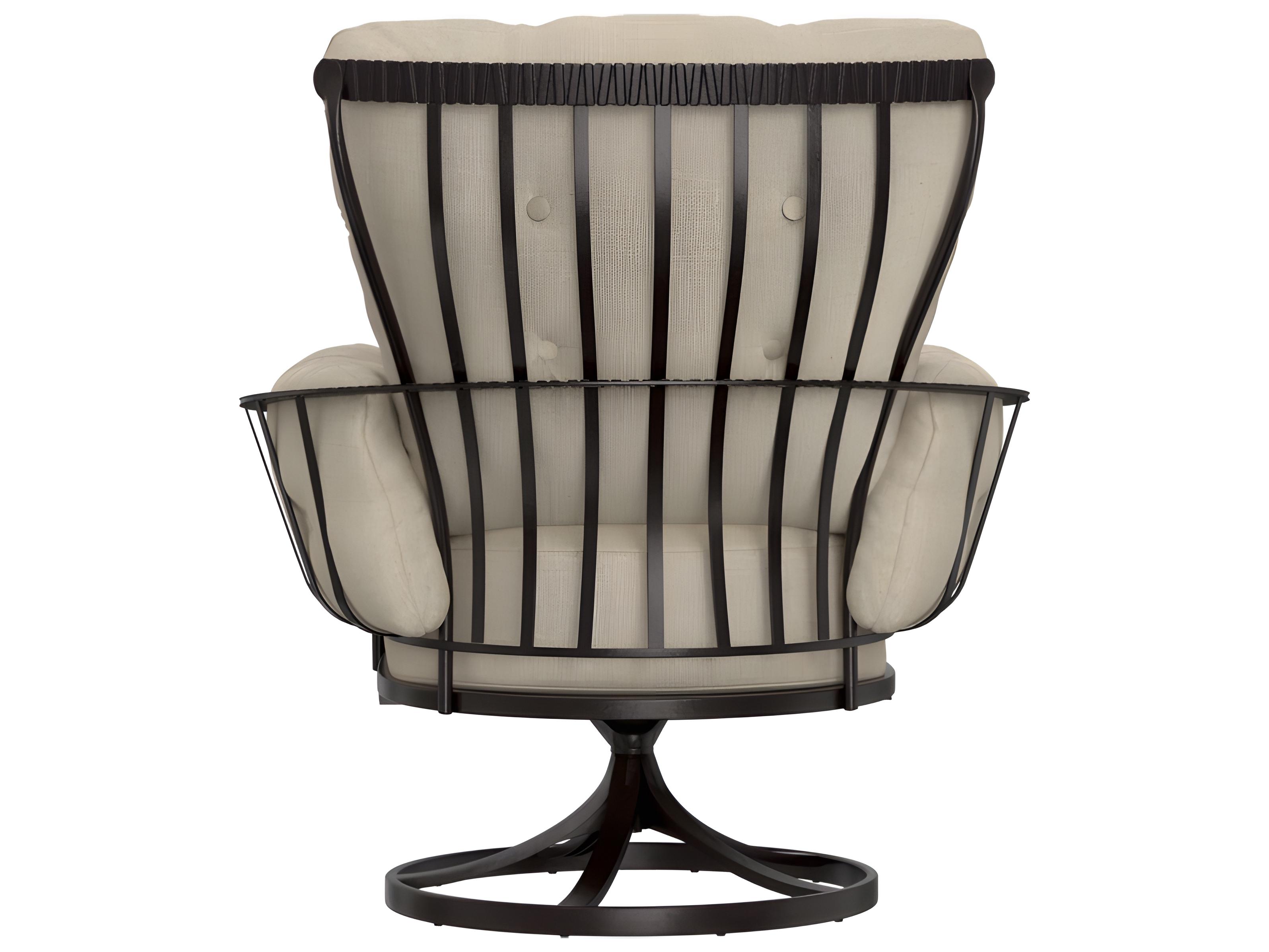 OW Lee Monterra Wrought Iron Urban Scale Swivel Rocker Lounge Arm Chair