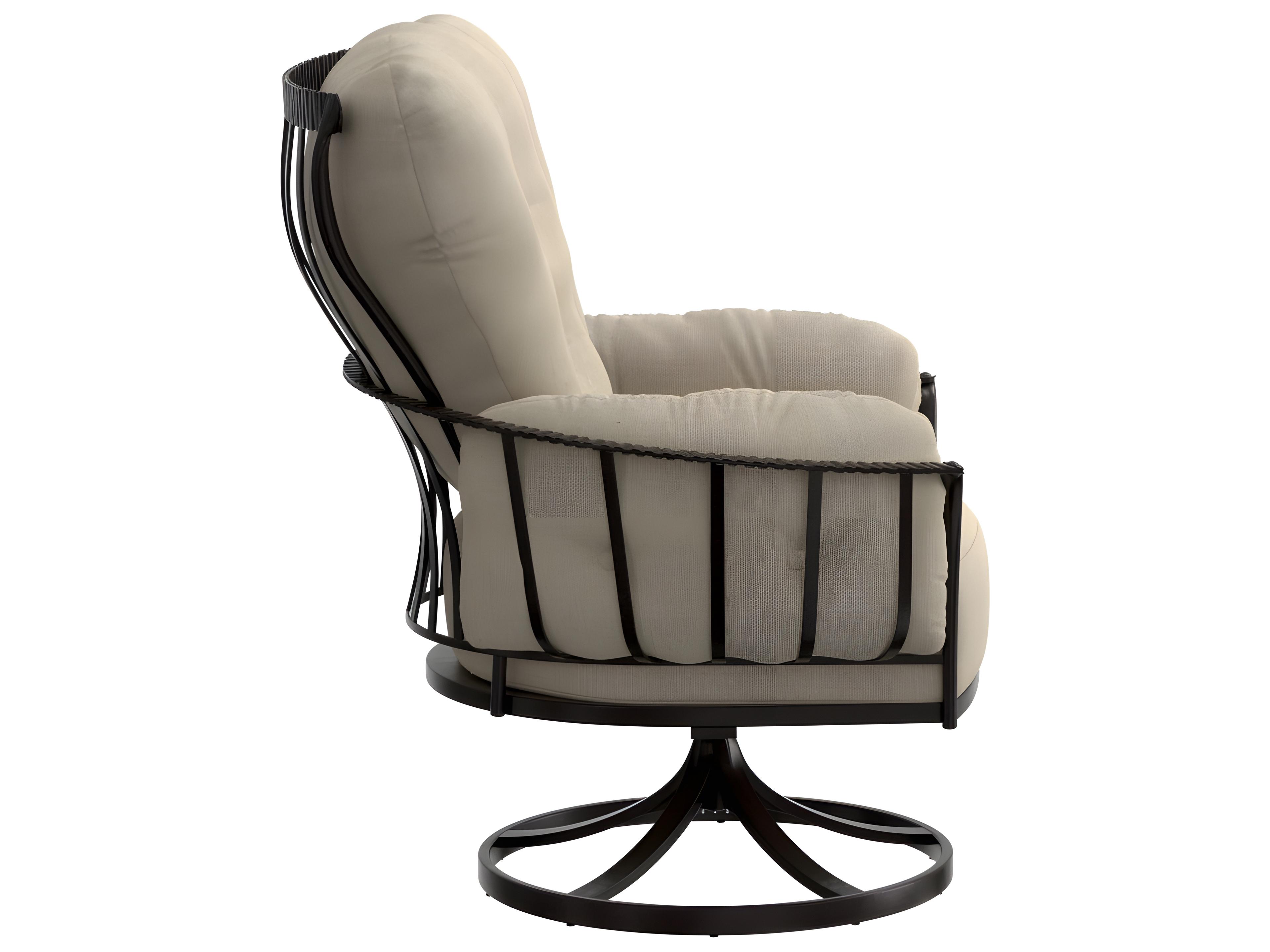 OW Lee Monterra Wrought Iron Urban Scale Swivel Rocker Lounge Arm Chair
