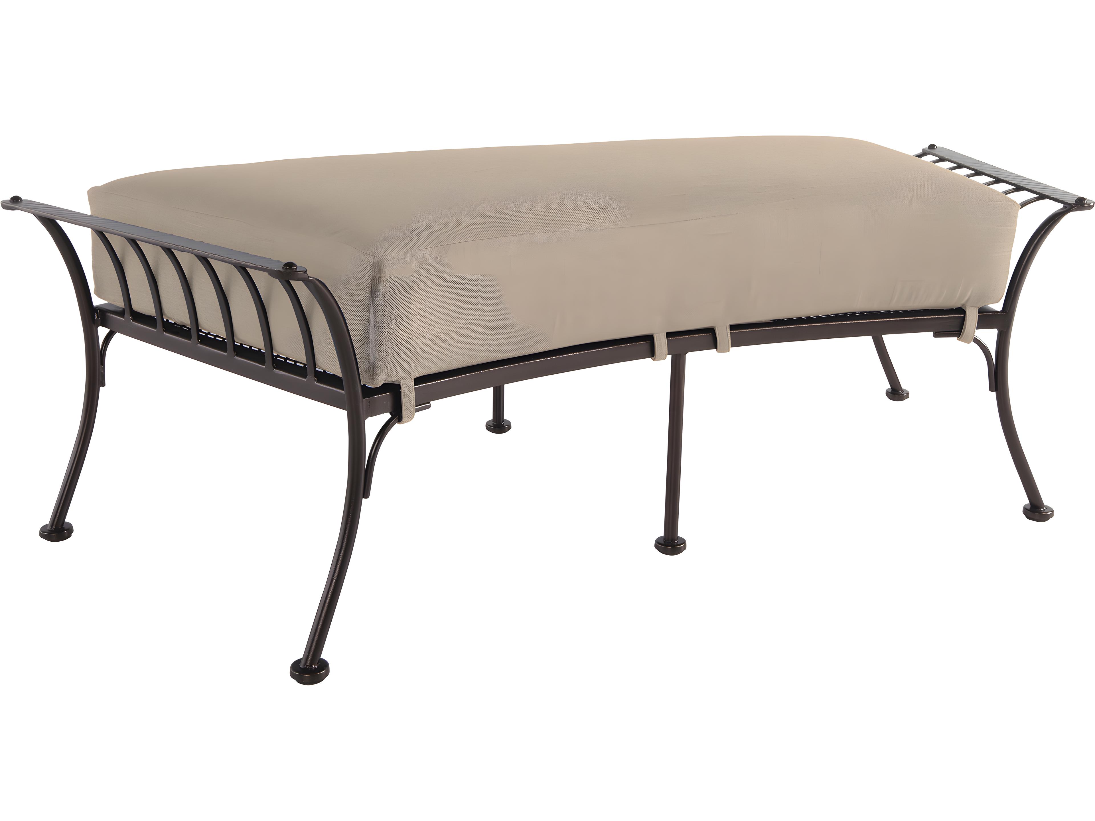 OW Lee Monterra Wrought Iron Curved Outdoor Patio Ottoman