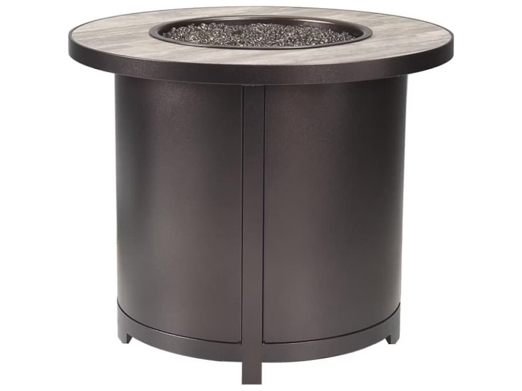 OW Lee Casual Fireside Capri Steel Round Chat Height Iron Fire Pit - Electronic Ignition