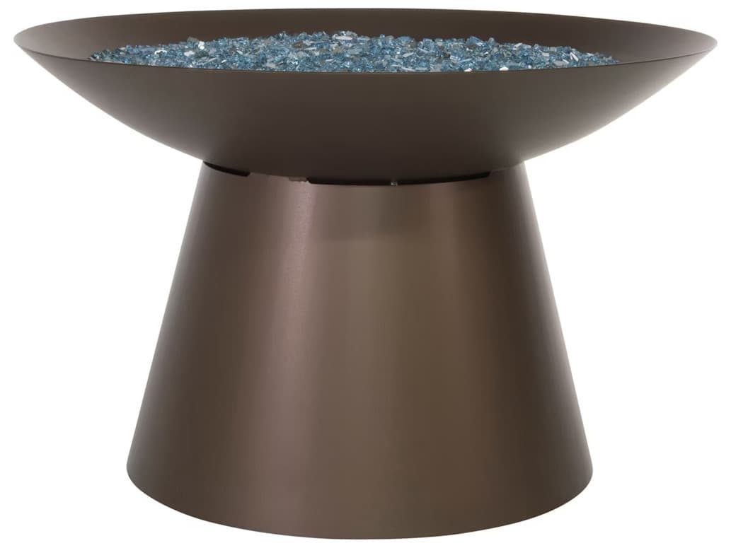 Ow Lee Casual Fireside Basso Steel Round Chat Height Fire Pit Table - Electronic Ignition