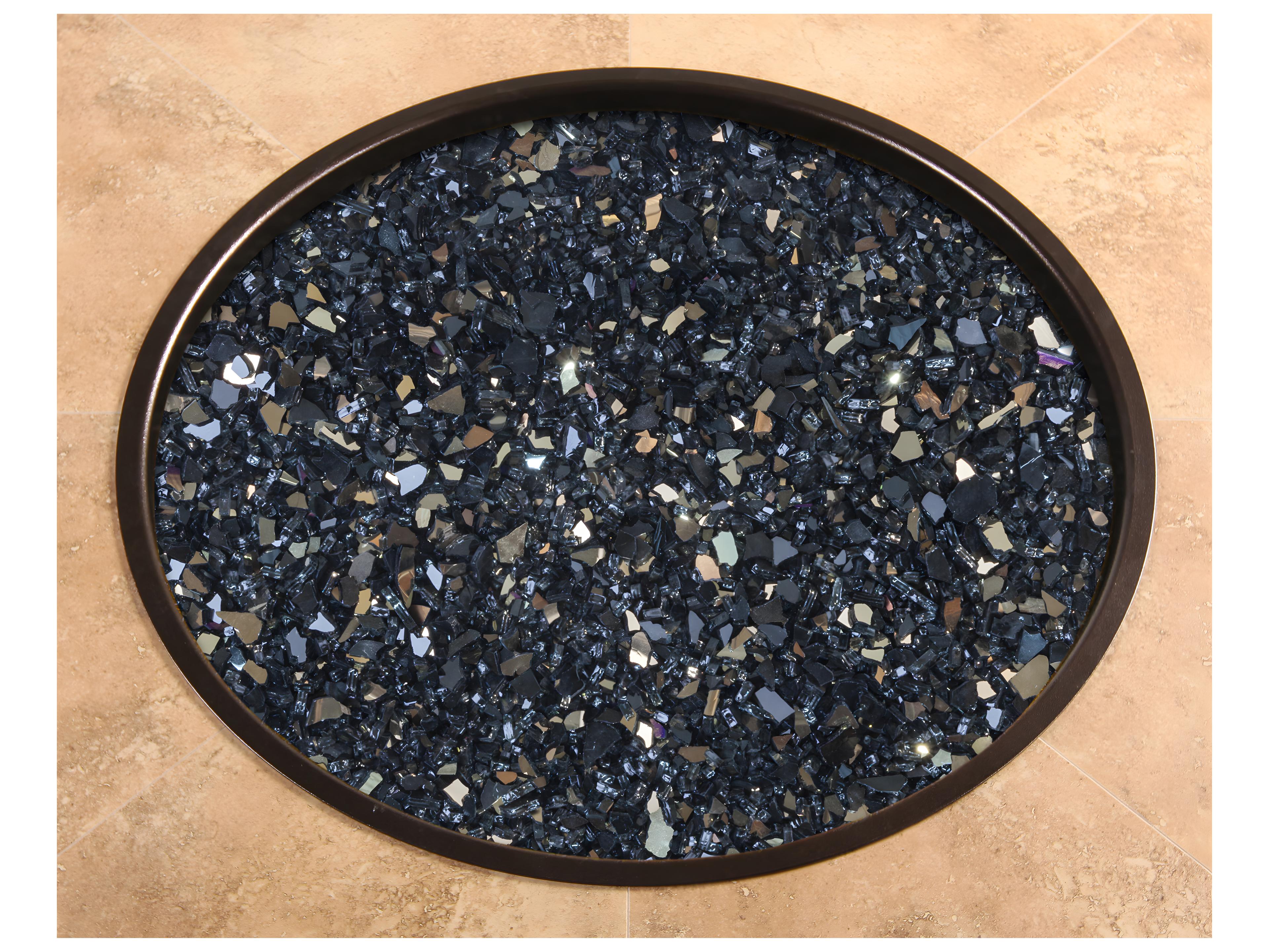 OW Lee Casual Fireside Fire Media Black 6 lb. Mirrored Glass Kit