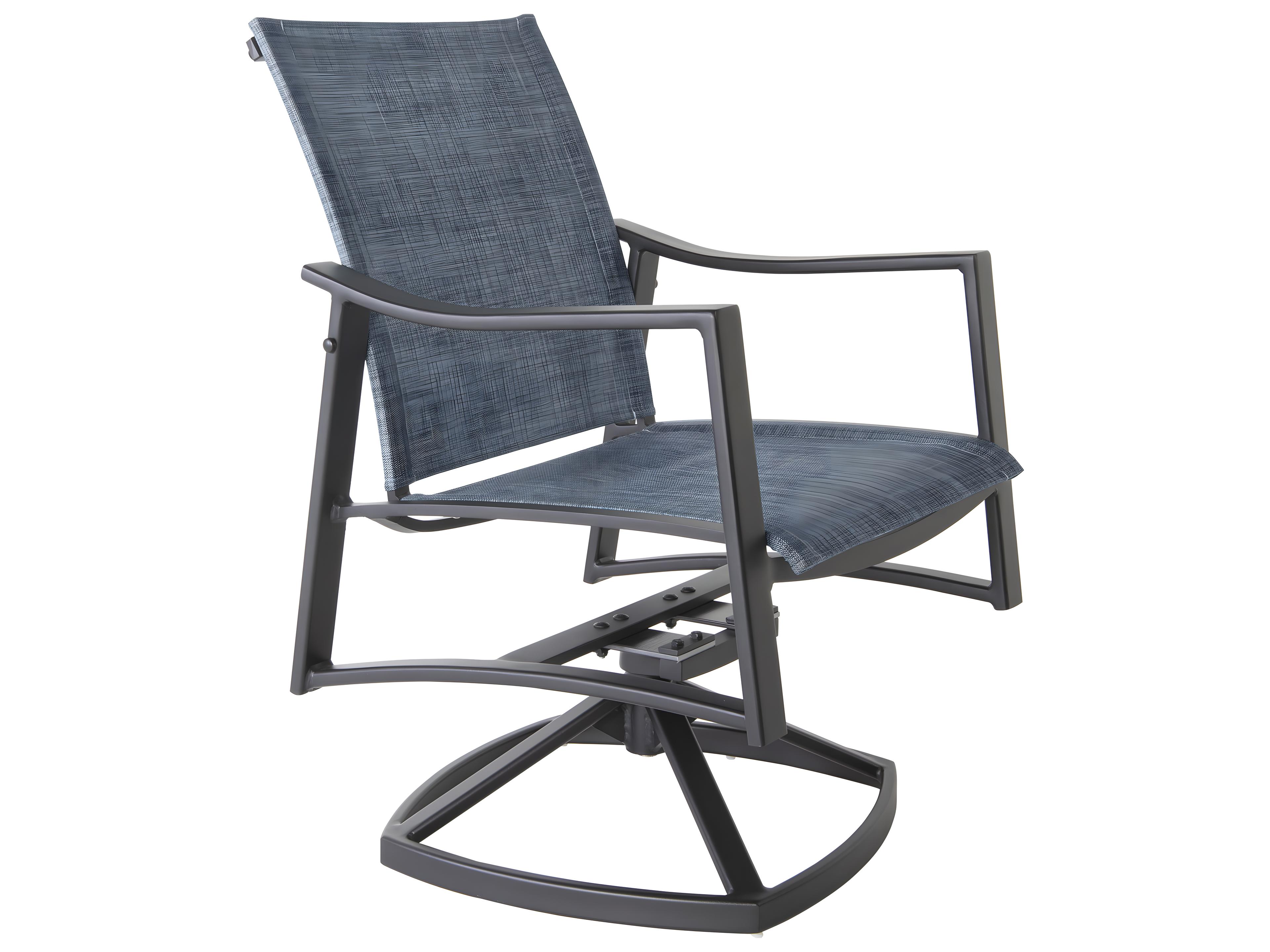 OW Lee Avana Sling Aluminum Swivel Rocker Outdoor Dining Chair