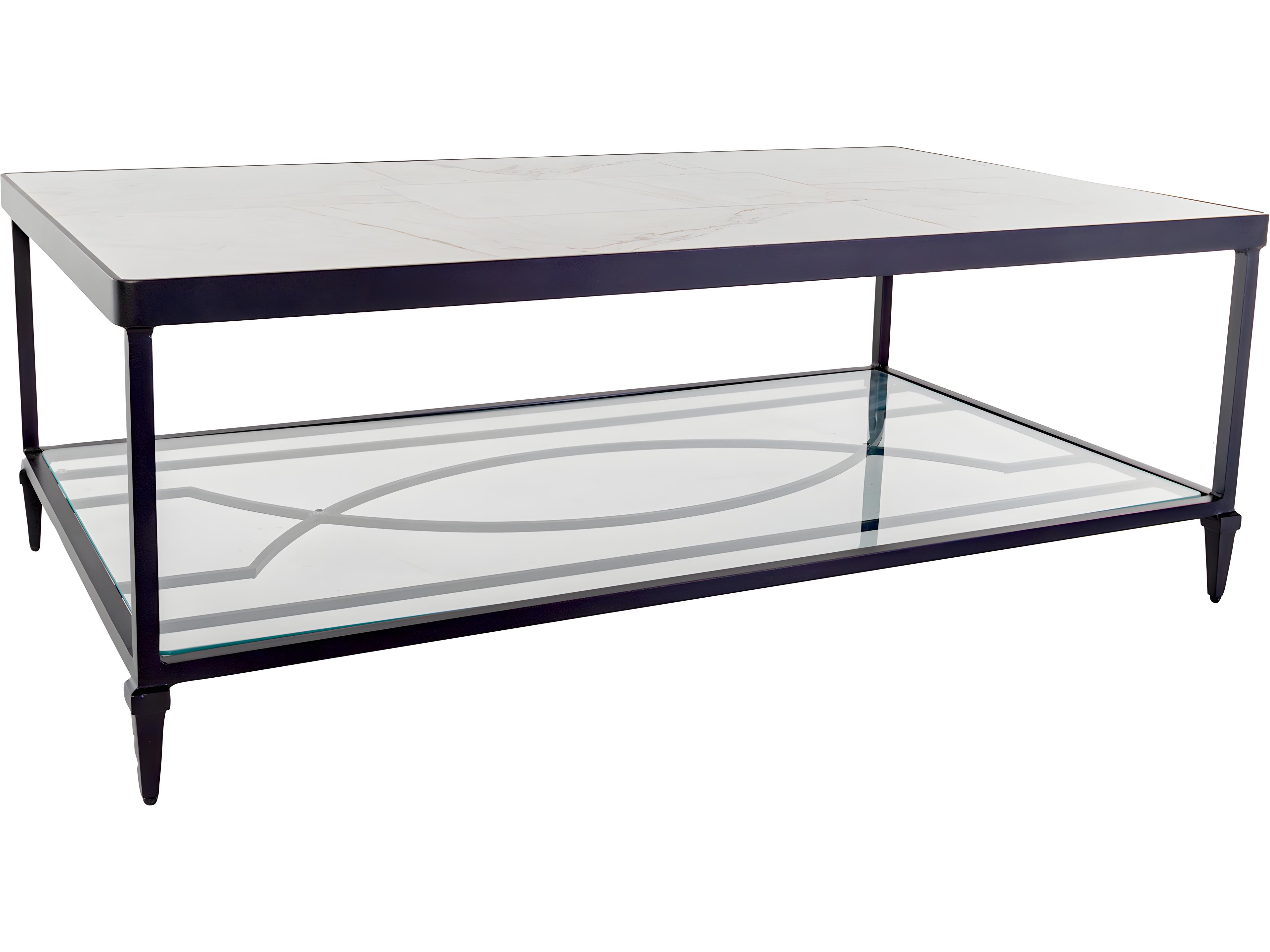 OW Lee Kensington Aluminum Rectangular Occasional Table with Shelf