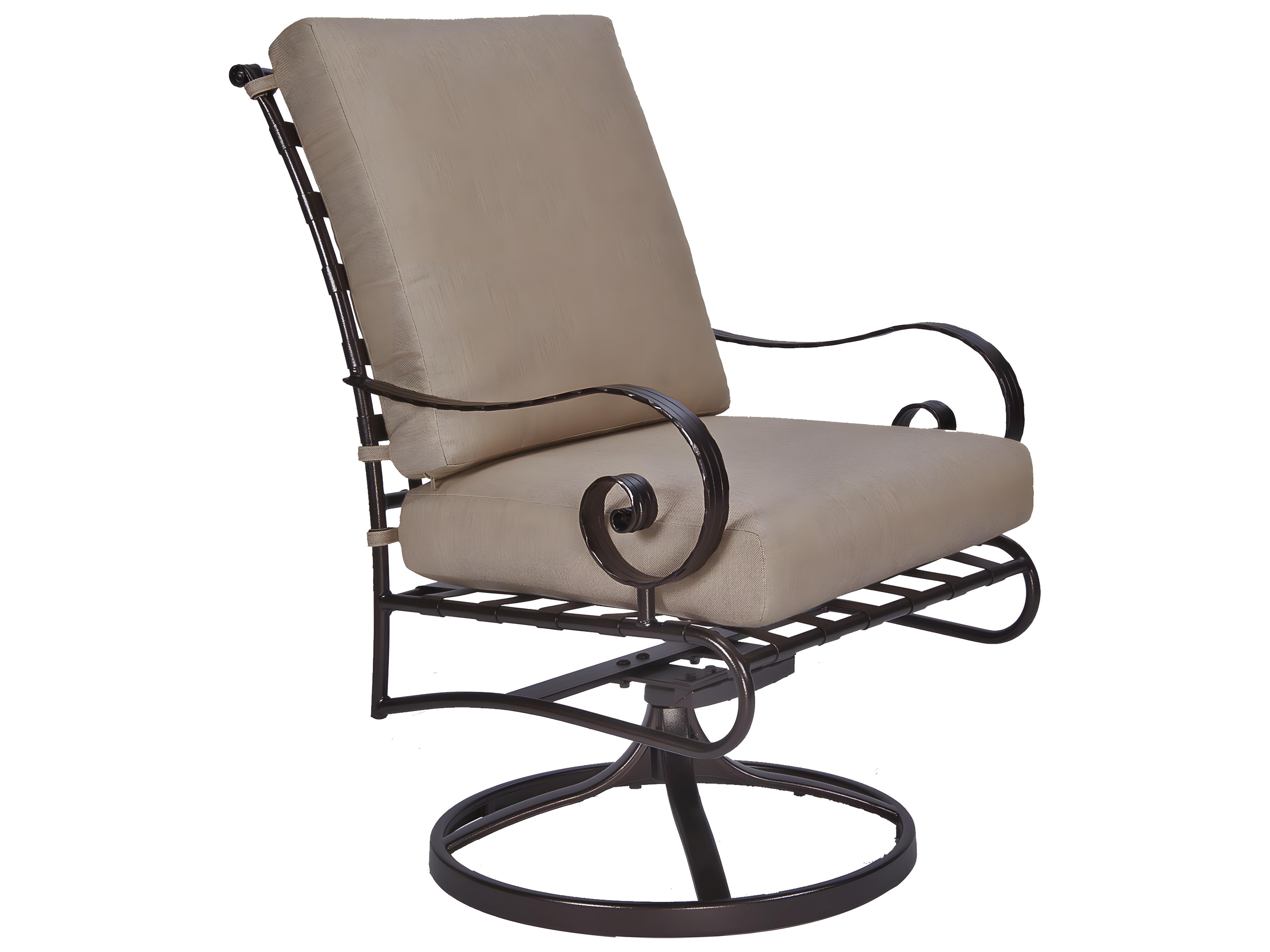 OW Lee Classico-Wide Arms Wrought Iron Club Dining Swivel Rocker