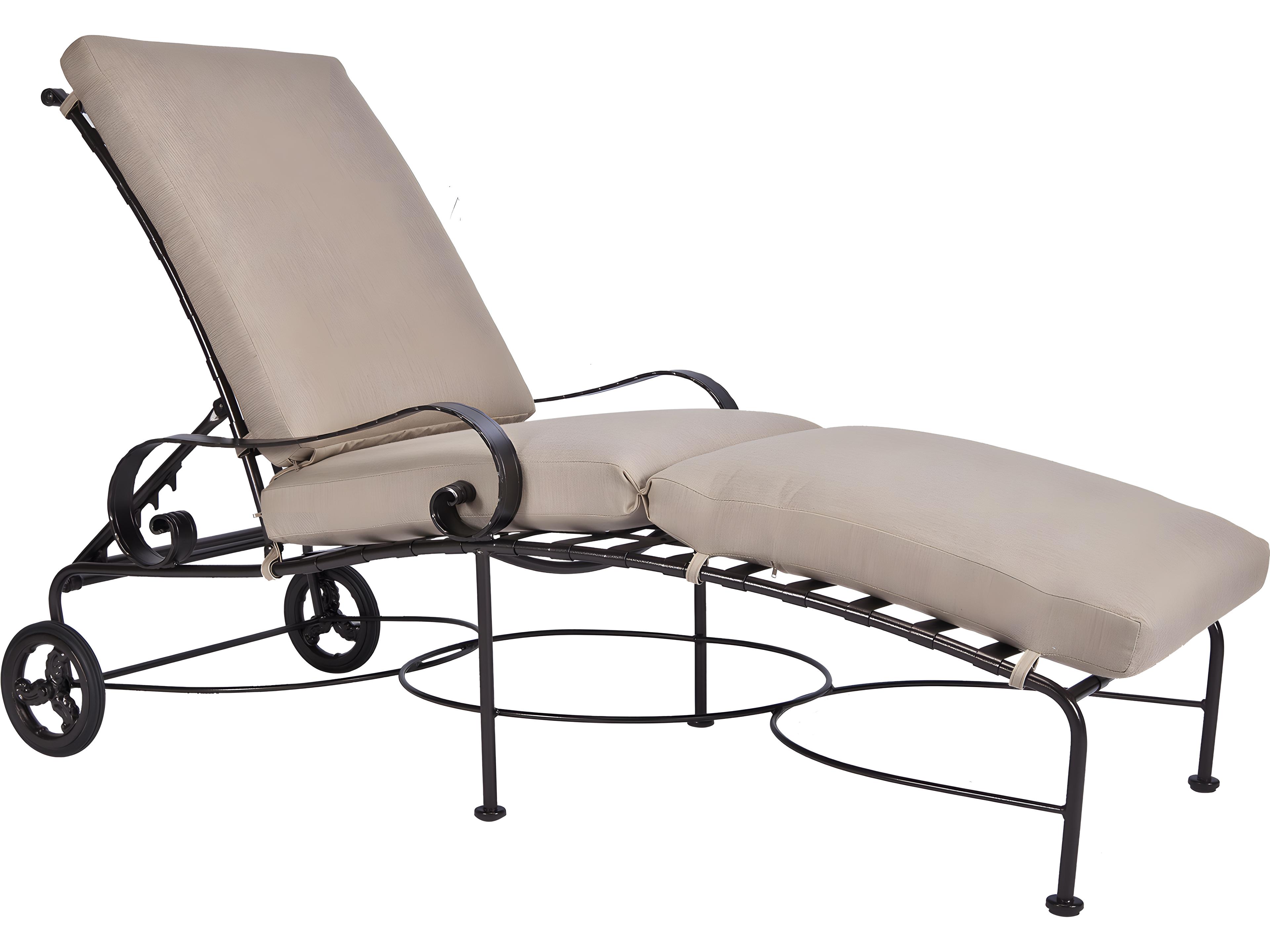 OW Lee Classico Wide Arms Wrought Iron Adjustable Outdoor Chaise
