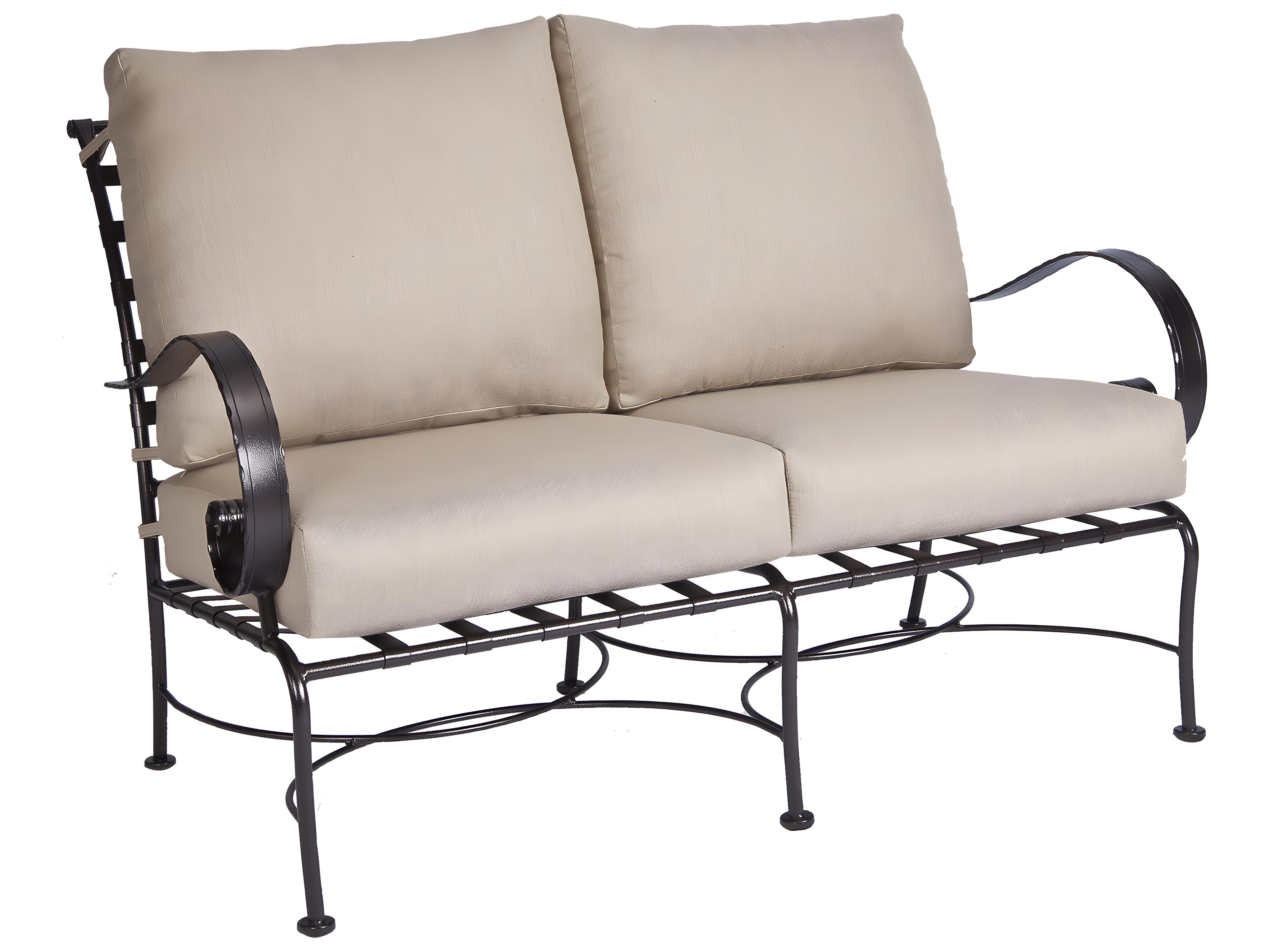OW Lee Classico Wide Arms Wrought Iron Patio Loveseat