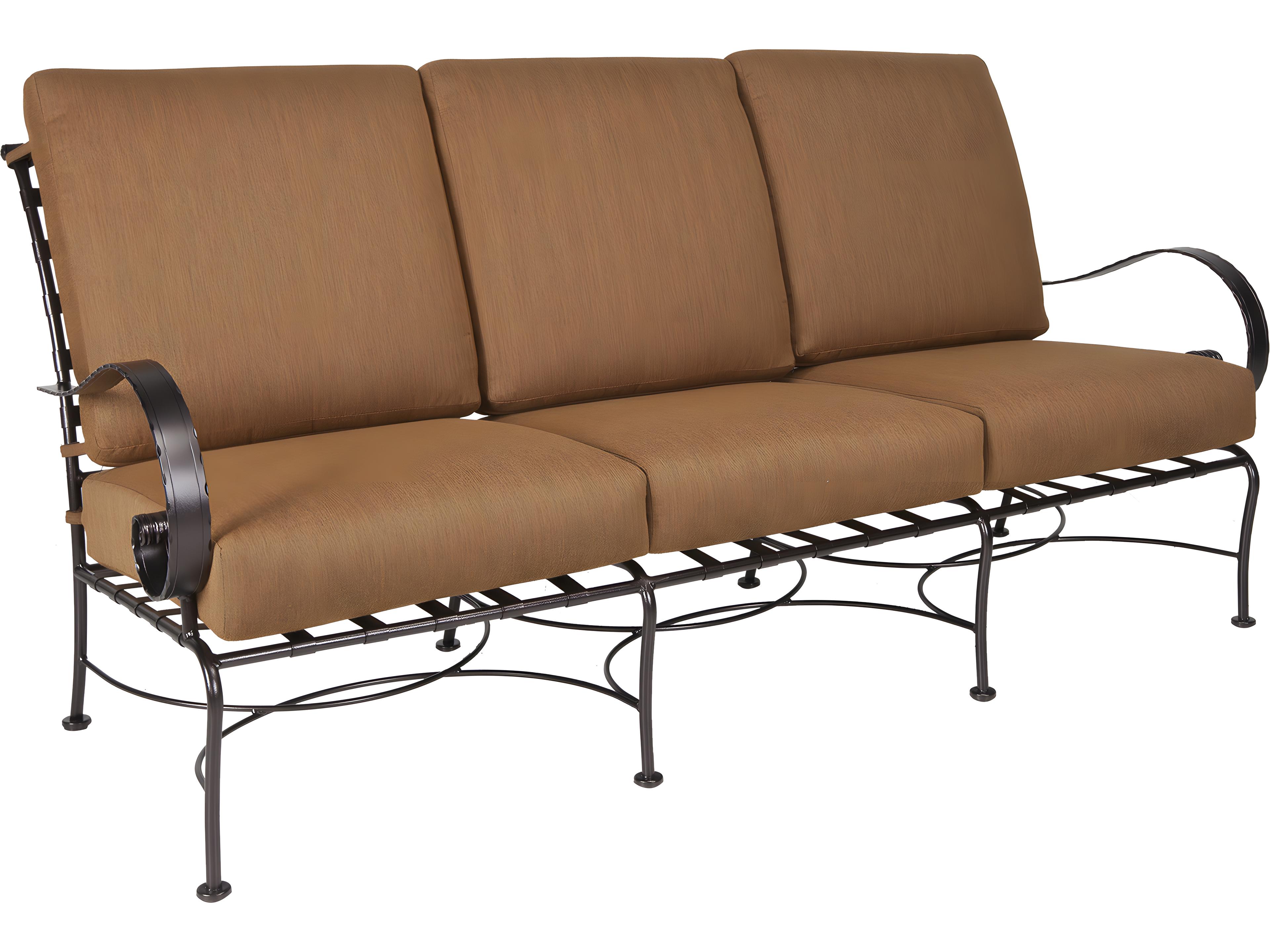 OW Lee Classico Wide Arms Wrought Iron Outdoor Patio Sofa