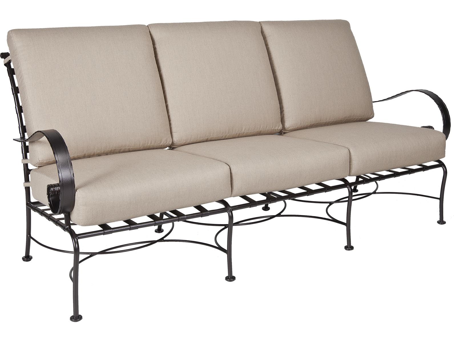 OW Lee Classico Wide Arms Wrought Iron Outdoor Patio Sofa