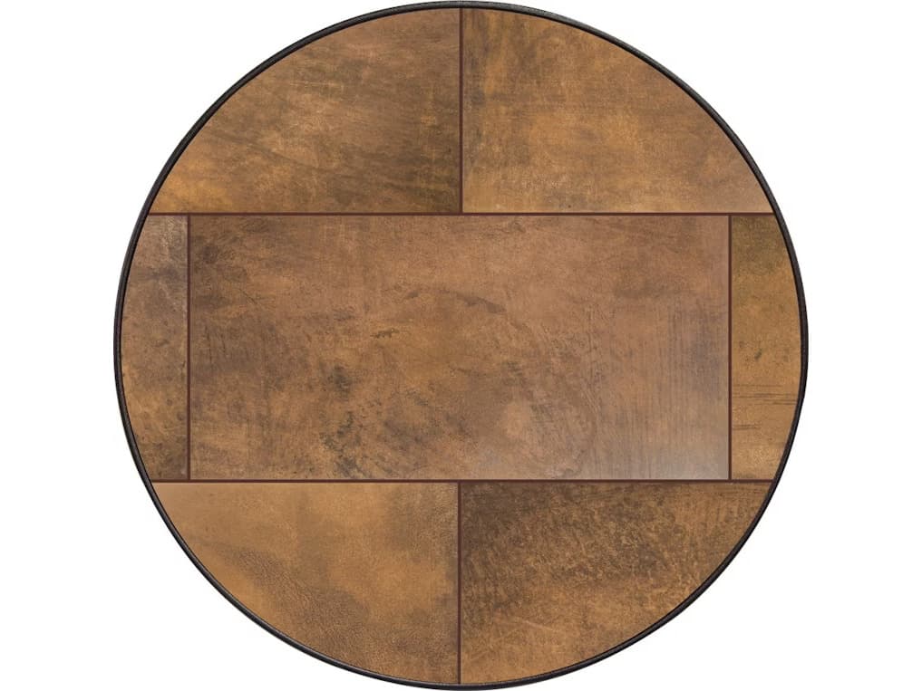 OW Lee City Porcelain Round Table Top with Aluminum Rim