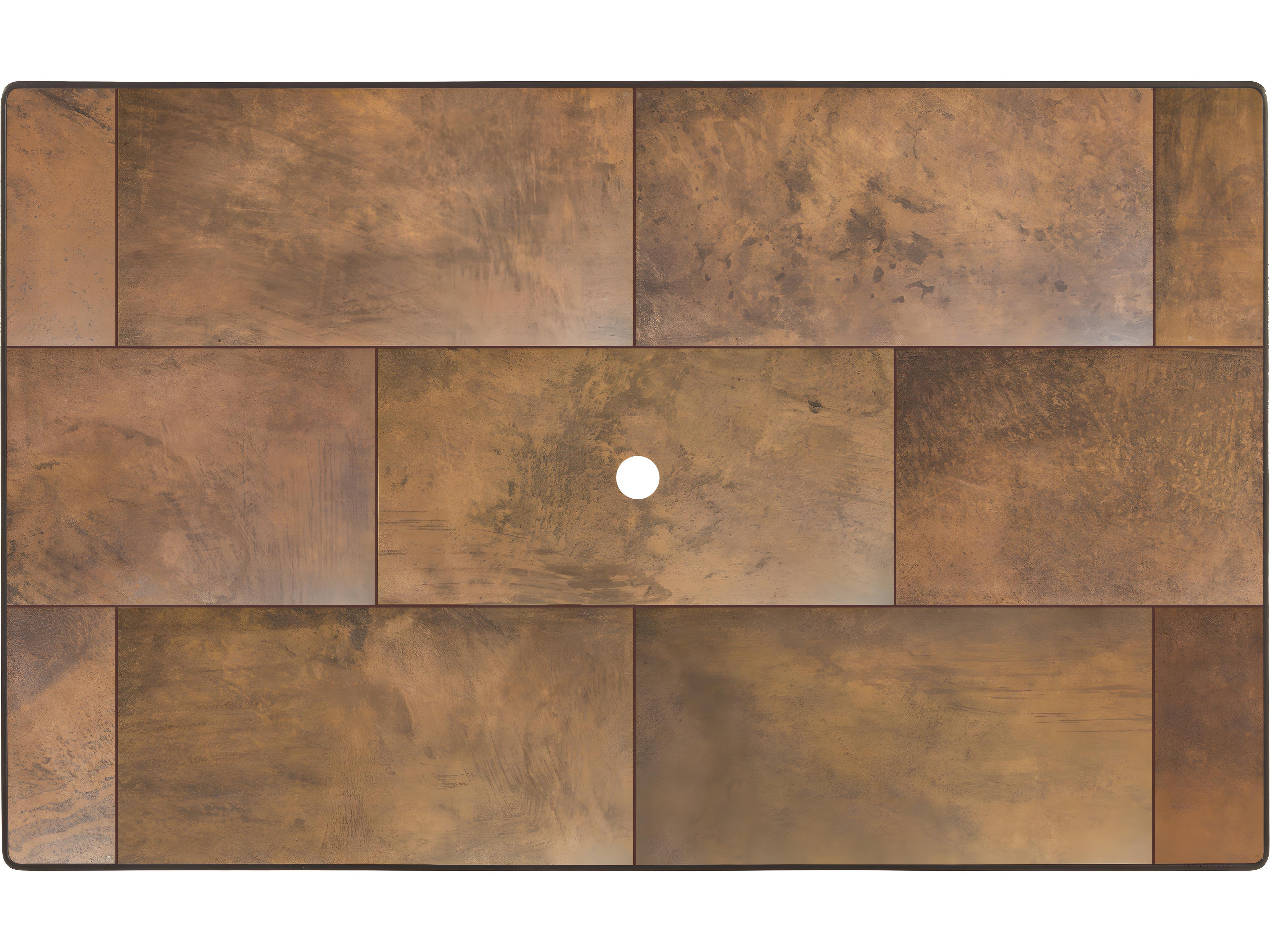 OW Lee City Porcelain Rectangular Table Top with Umbrella Hole