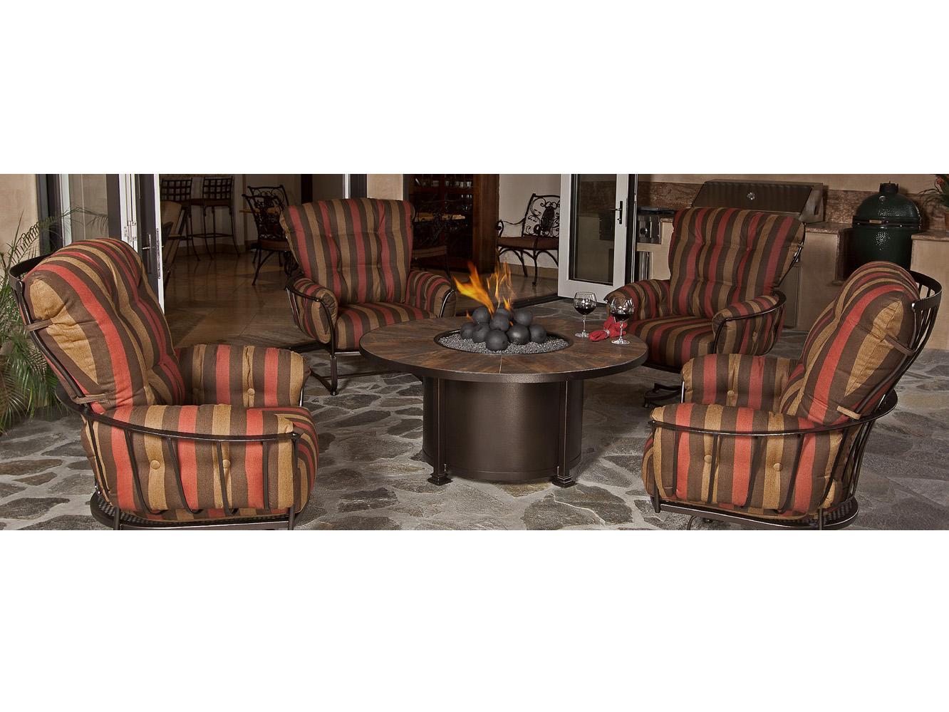 OW Lee Monterra Wrought Iron Patio Lounge Set