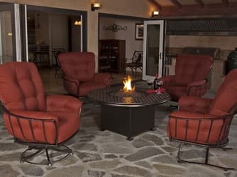 OW Lee Monterra Wrought Iron Outdoor Patio Lounge Set