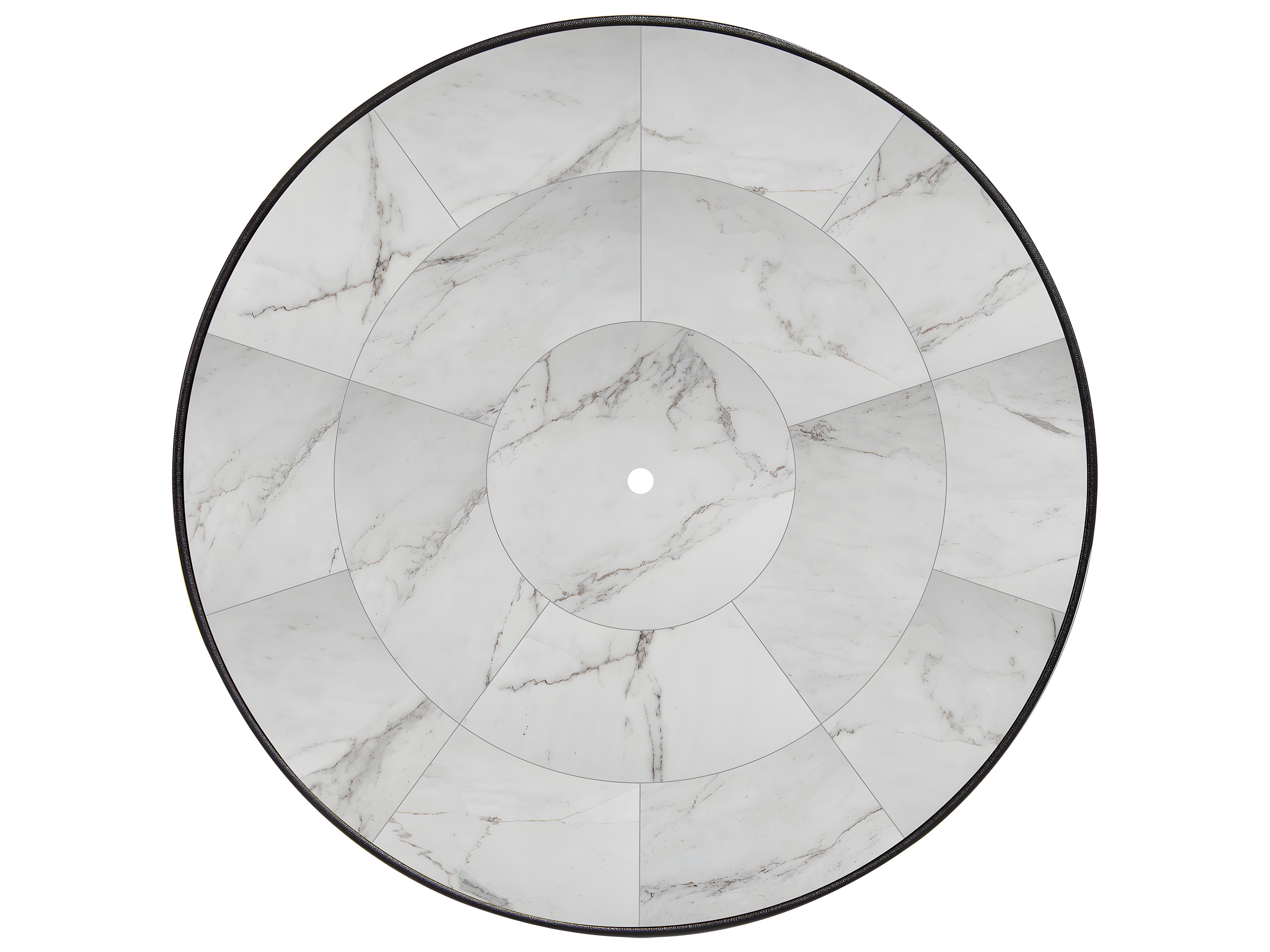 OW Lee Porcelain Tile Round Table Top with Umbrella Hole