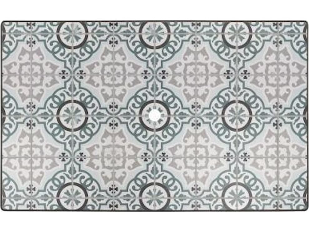 OW Lee Valencia Porcelain Rectangular Table Top with Aluminum Rim & Umbrella Hole