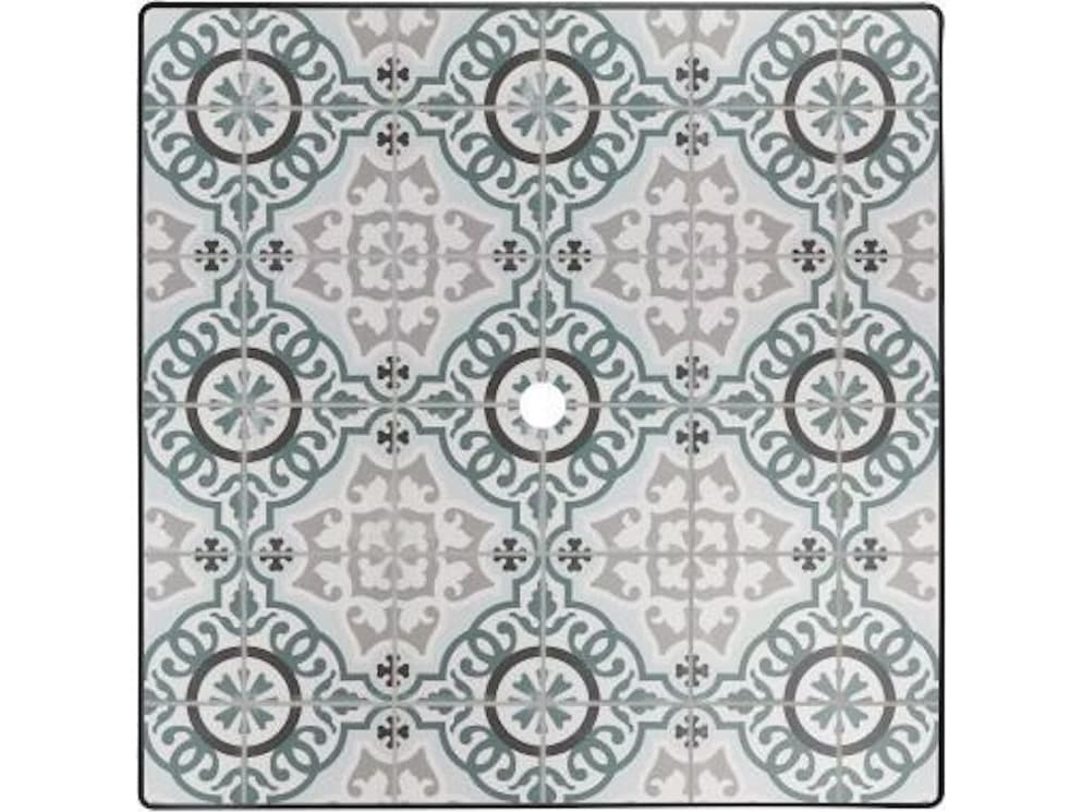 OW Lee Valencia Porcelain Square Table Top with Aluminum Rim & Umbrella Hole