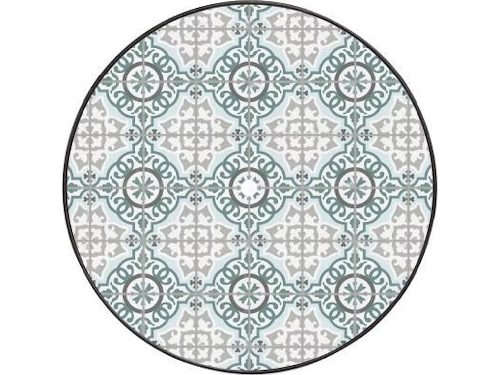 OW Lee Valencia Porcelain Round Table Top with Aluminum Rim & Umbrella Hole