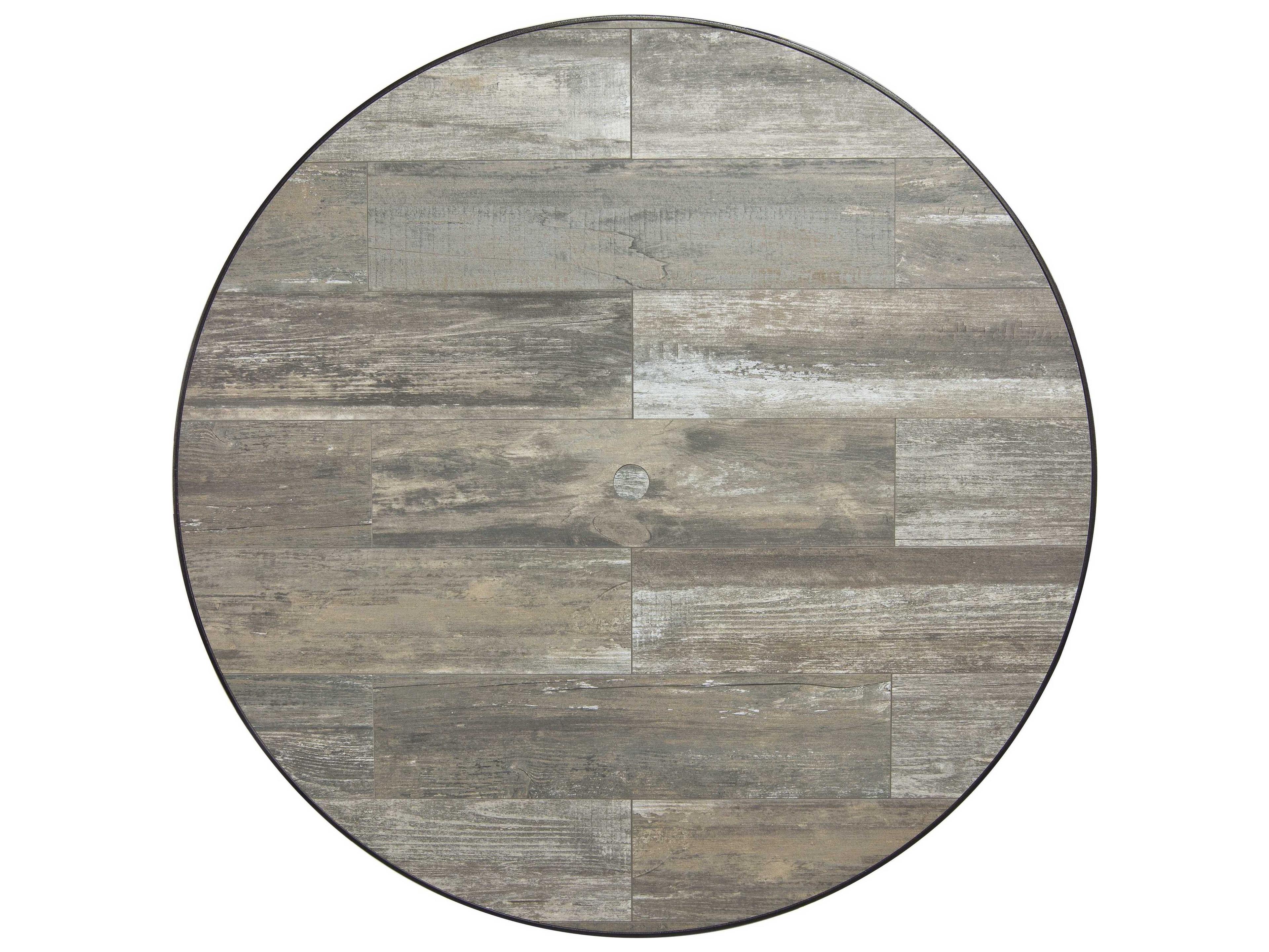 OW Lee Porcelain Reclaimed Round Table Top with Umbrella Hole
